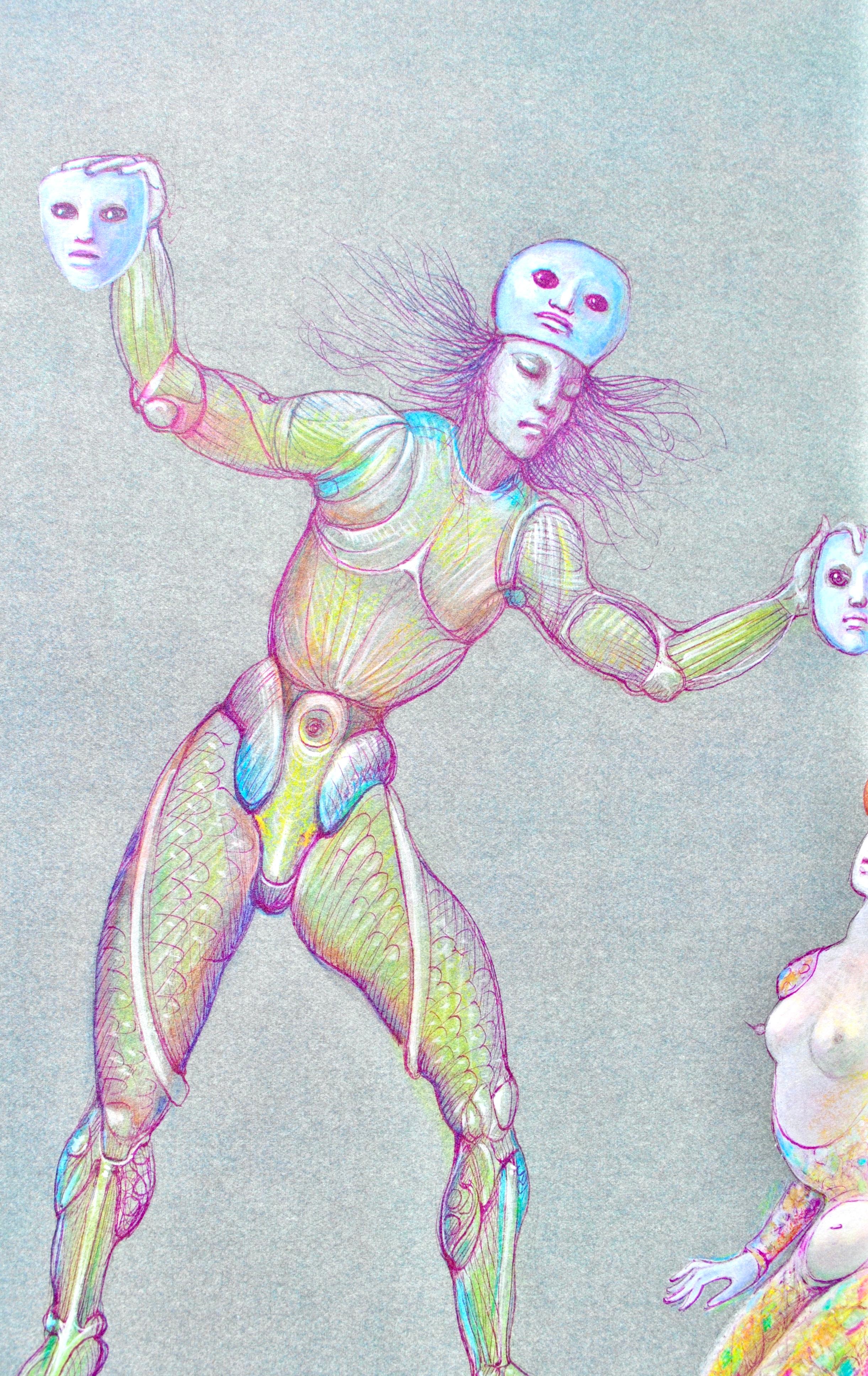 Fini, Composizione, Fruits de la Passion, XXe siècle (dopo) - Figurative Print Grigio di Leonor Fini