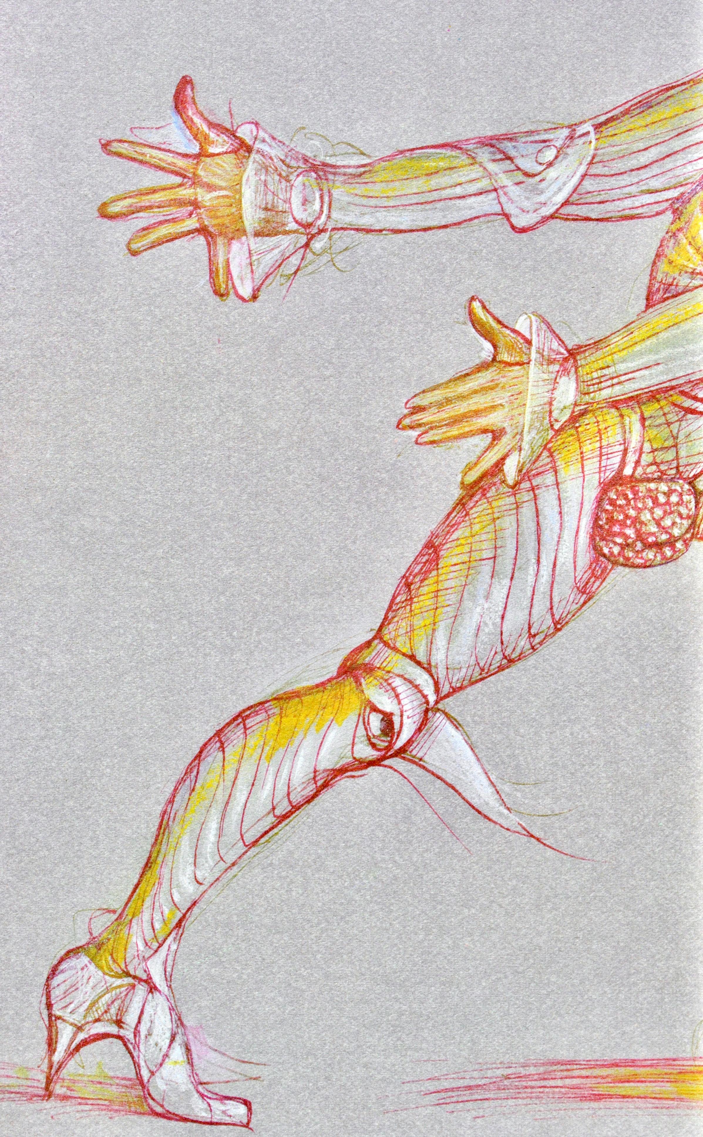 Fini, Composizione, Fruits de la Passion, XXe siècle (dopo) - Landscape Print Grigio di Leonor Fini