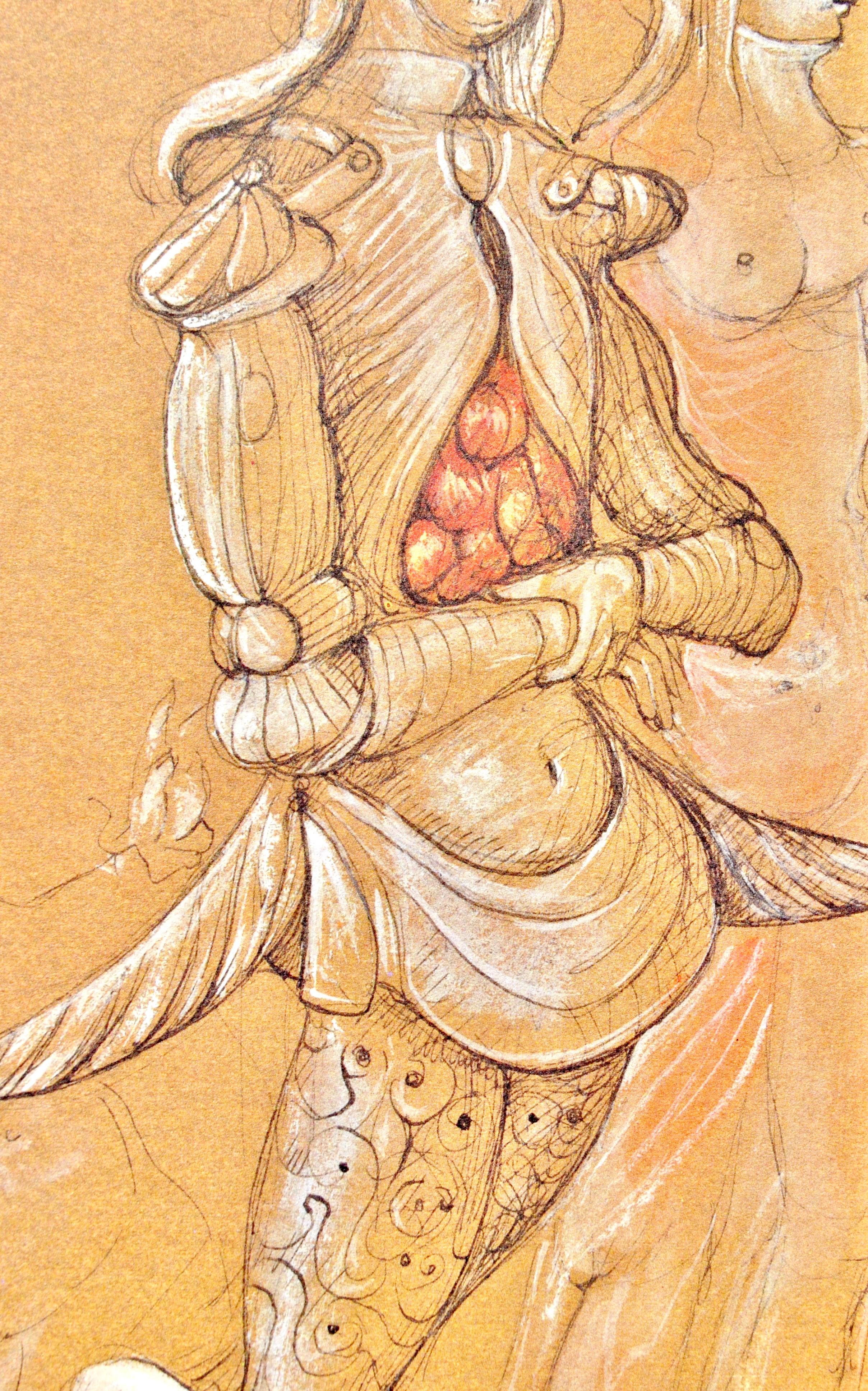 Fini, Composizione, Fruits de la Passion, XXe siècle (dopo) - Figurative Print Arancia di Leonor Fini
