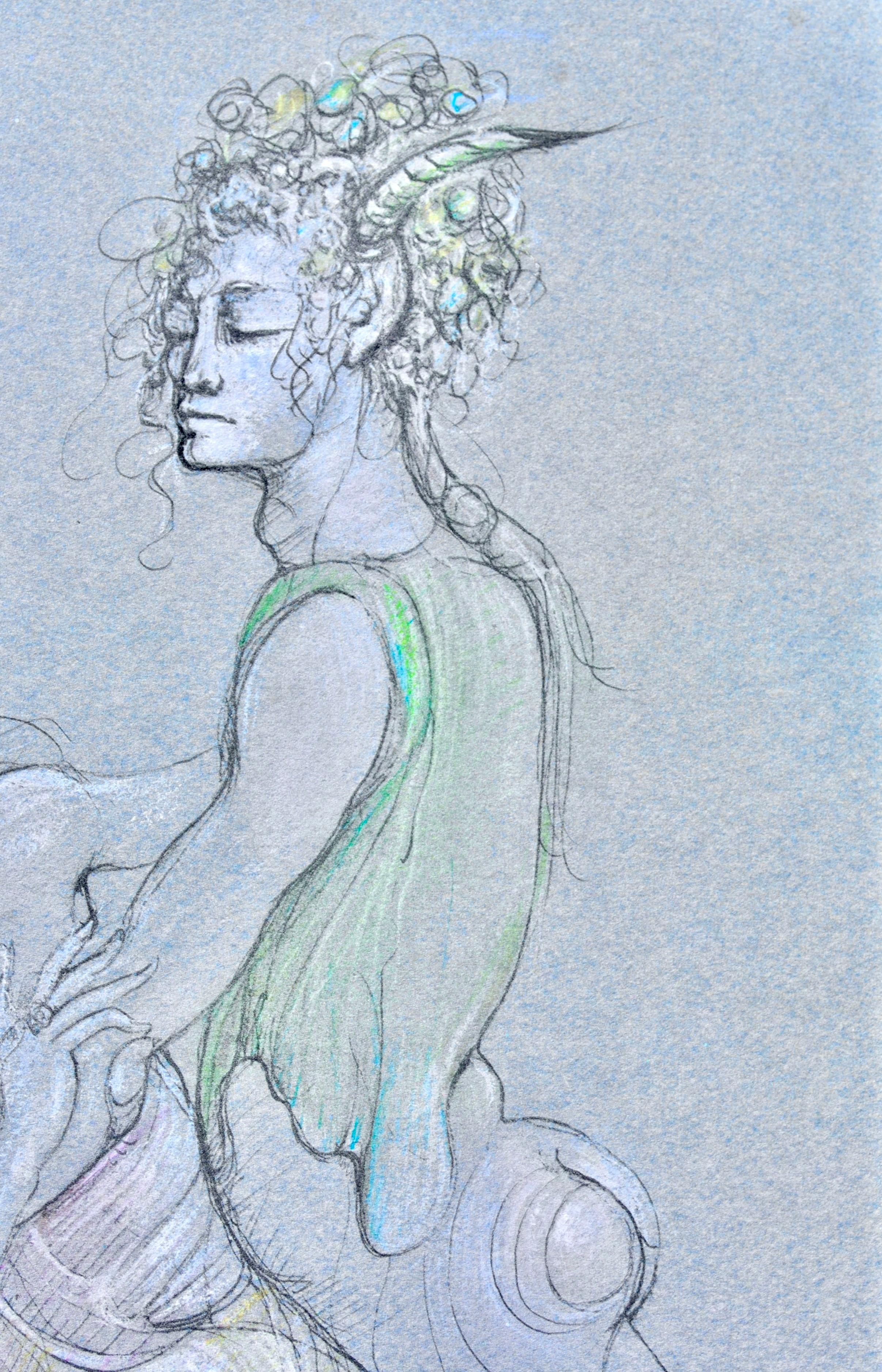 Fini, Composizione, Fruits de la Passion, XXe siècle (dopo) - Figurative Print Blu di Leonor Fini