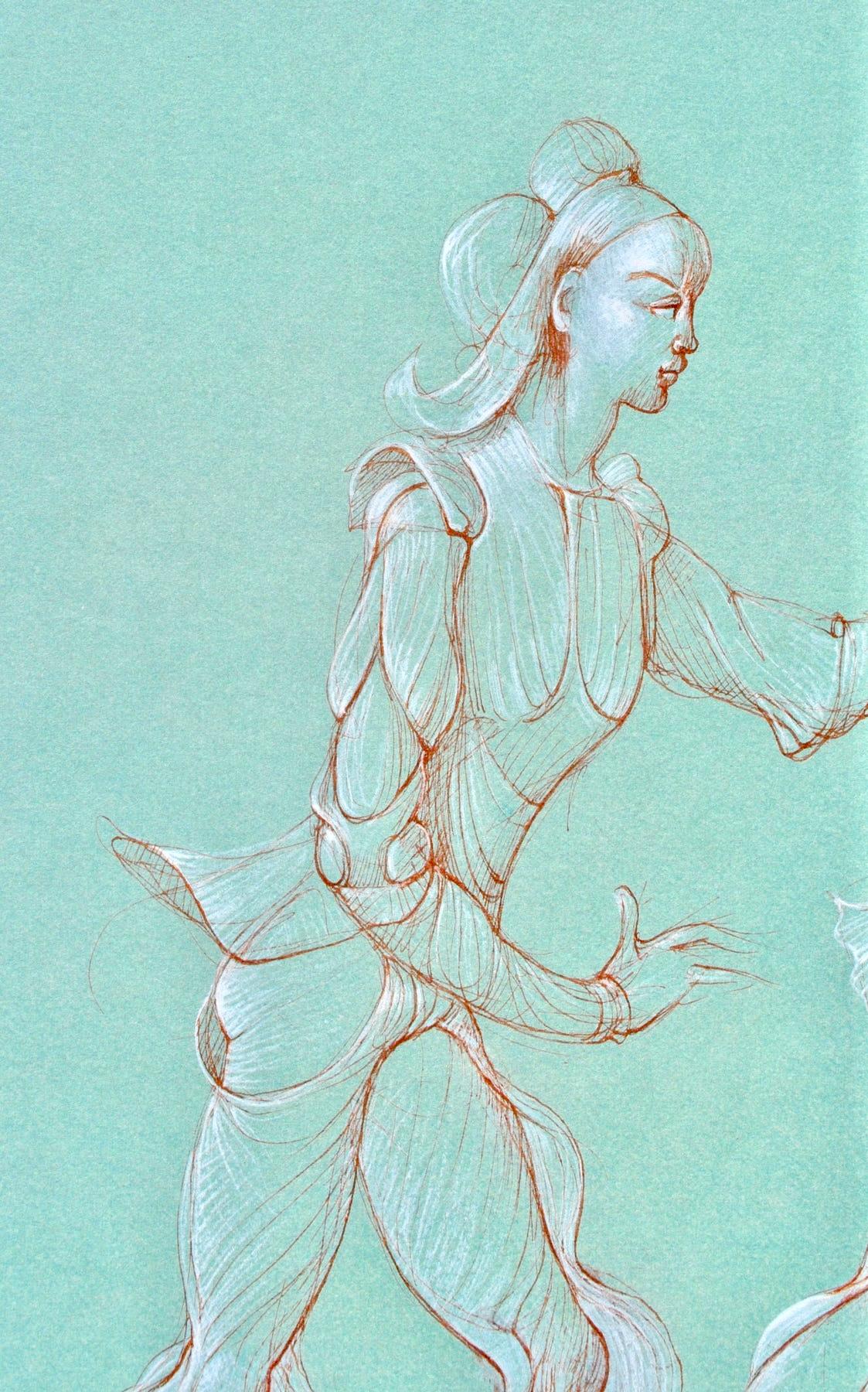 Fini, Composizione, Fruits de la Passion, XXe siècle (dopo) - Figurative Print Blu di Leonor Fini