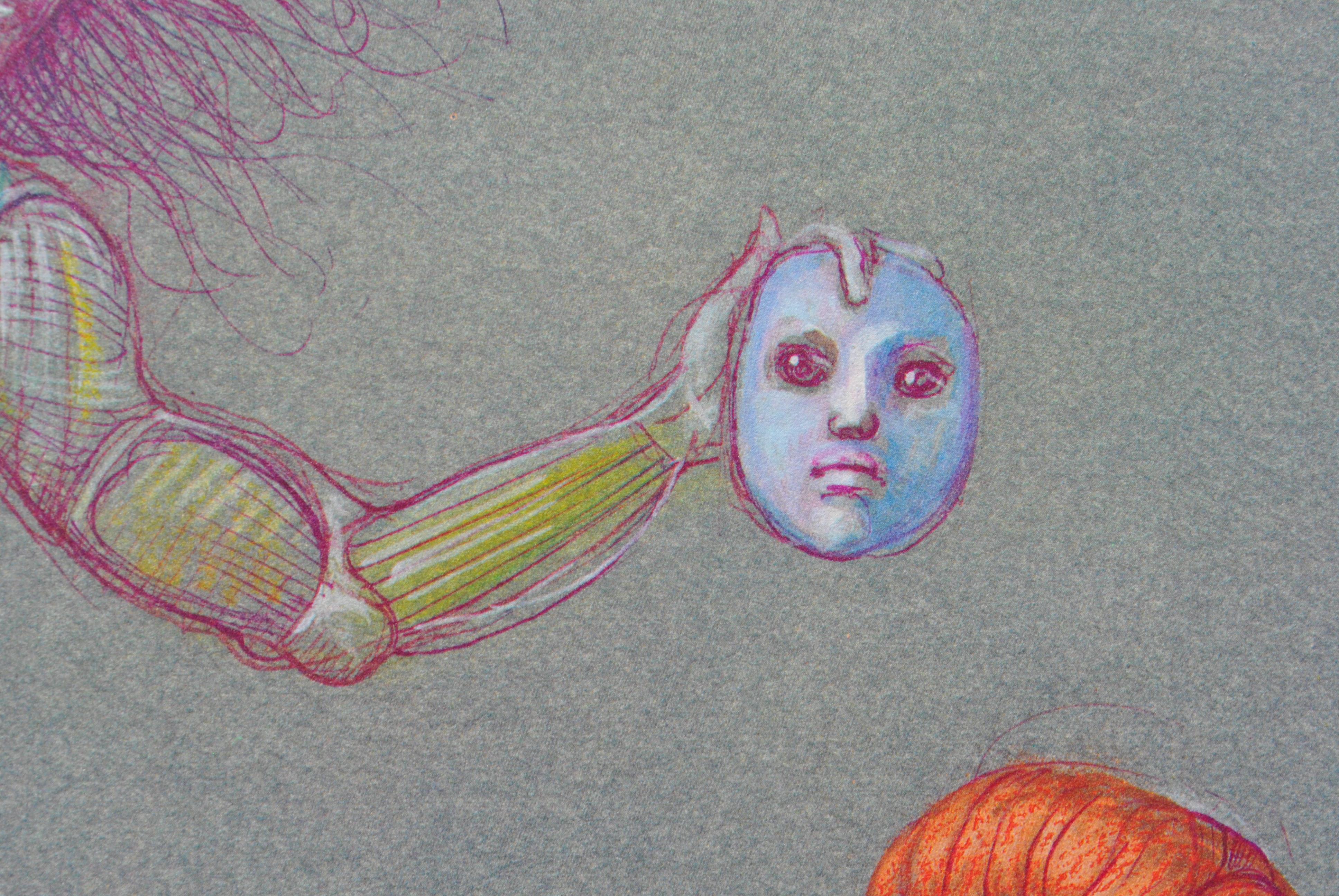 Games Of Masks - Lithograph For Sale 6