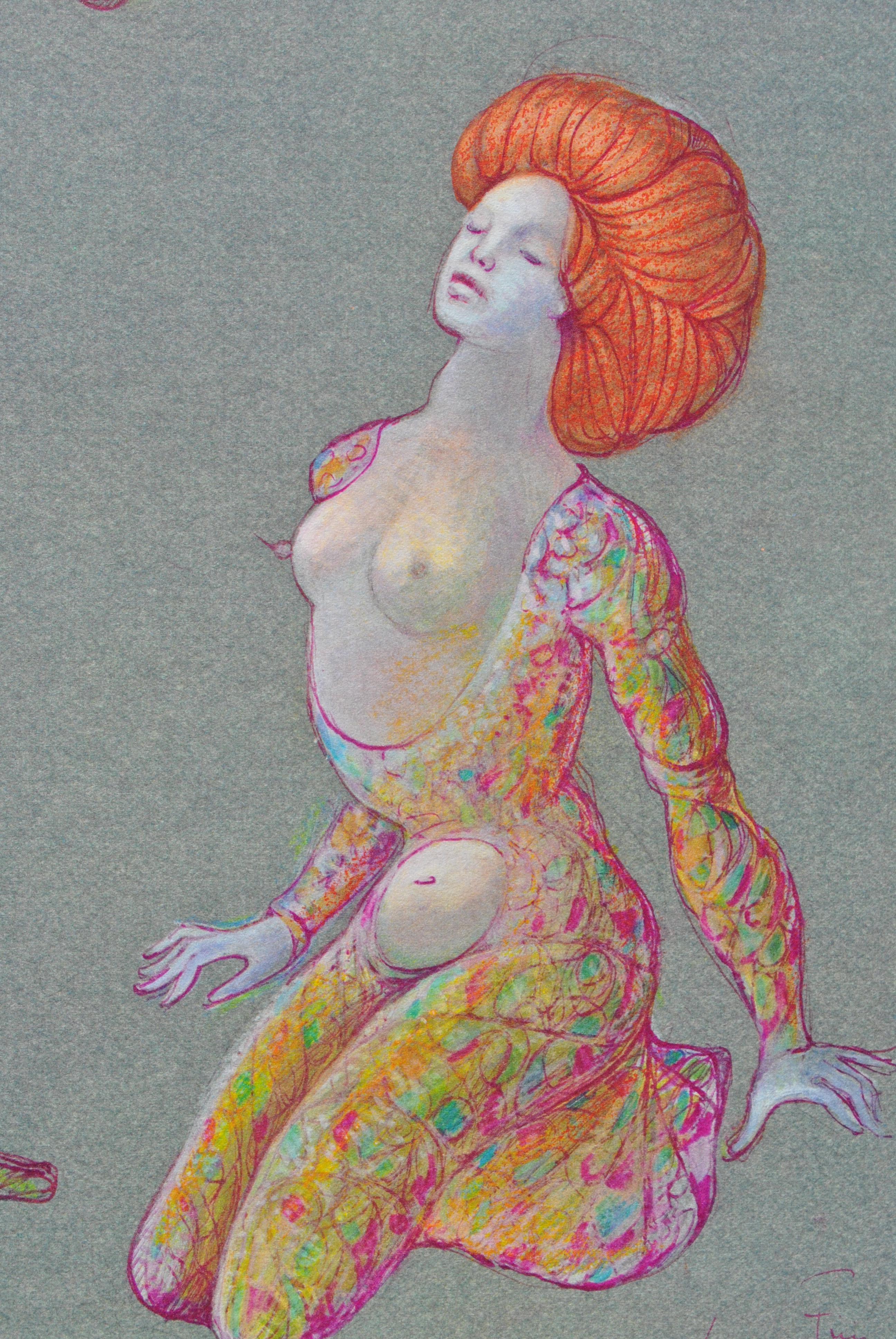 Games Of Masks - Lithograph For Sale 1