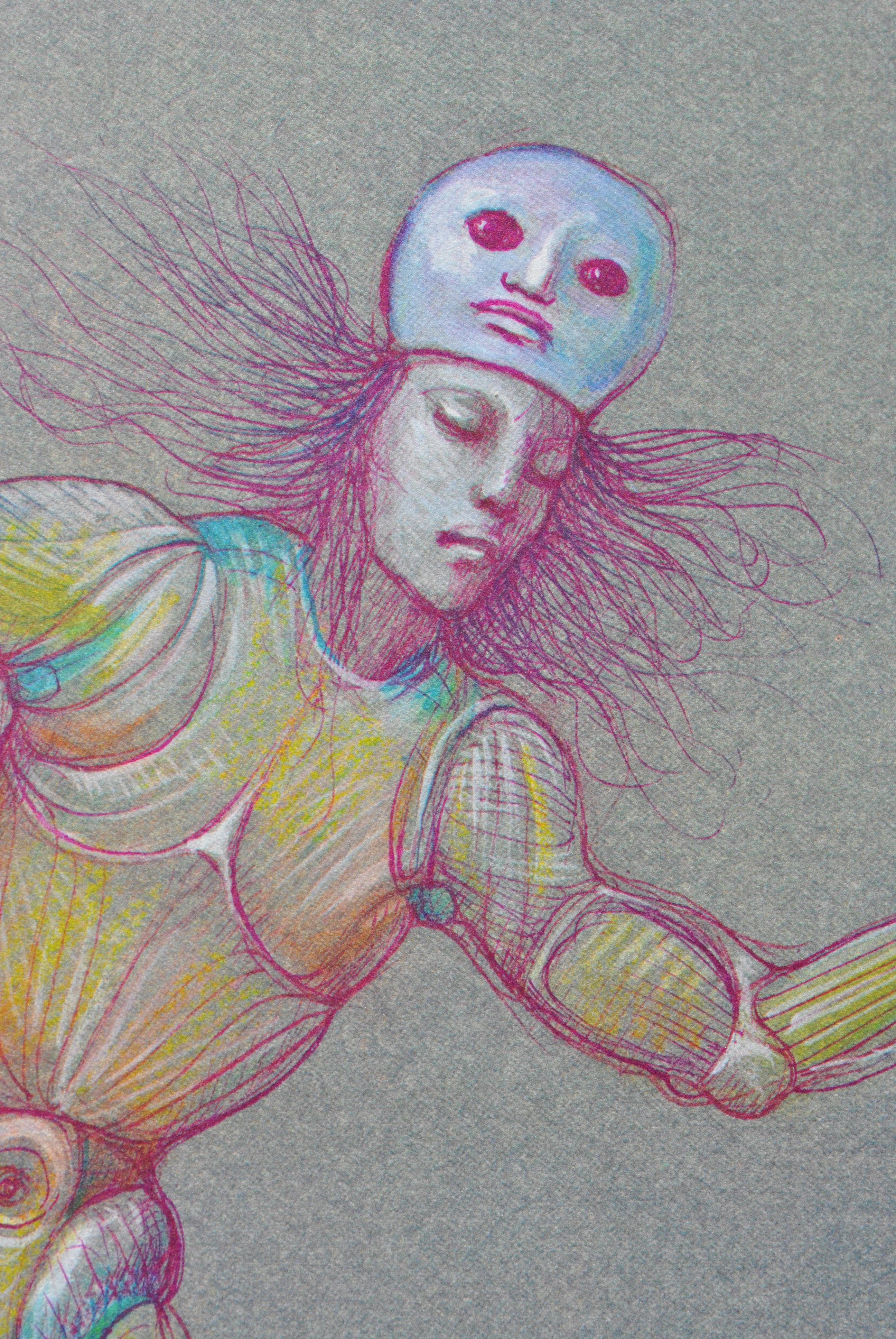 Games Of Masks - Lithograph For Sale 3