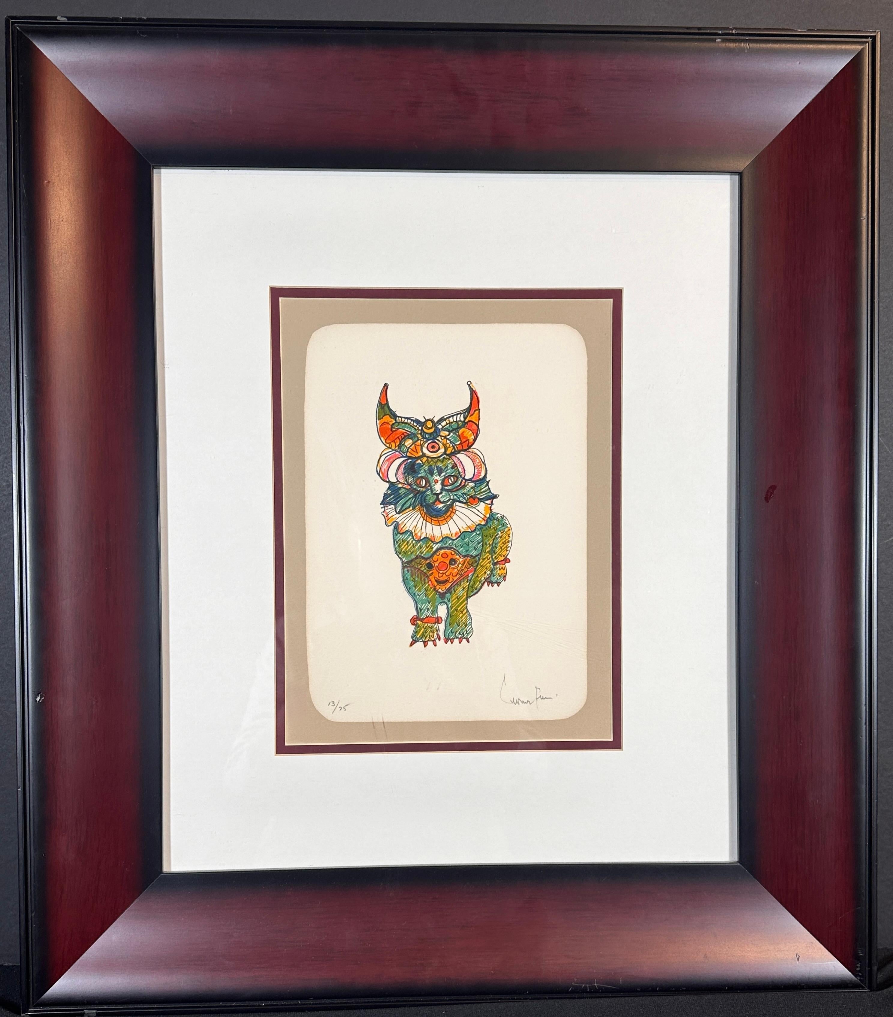 Leonor Fini Animal Print - Horned Cat