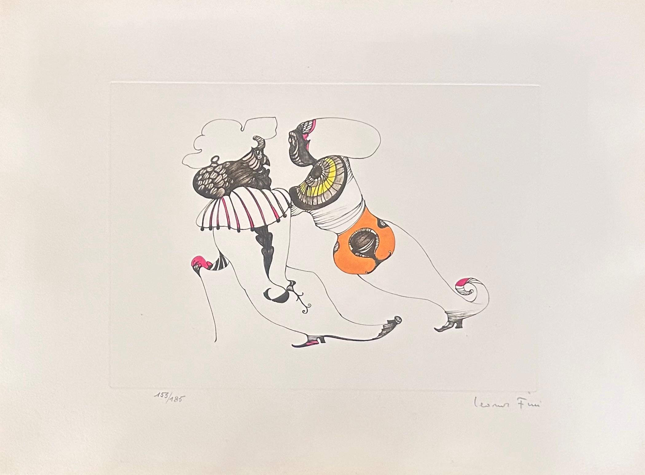 Infelicia - Litografía firmada y numerada a mano Leonor Fini Surrealista, 1975