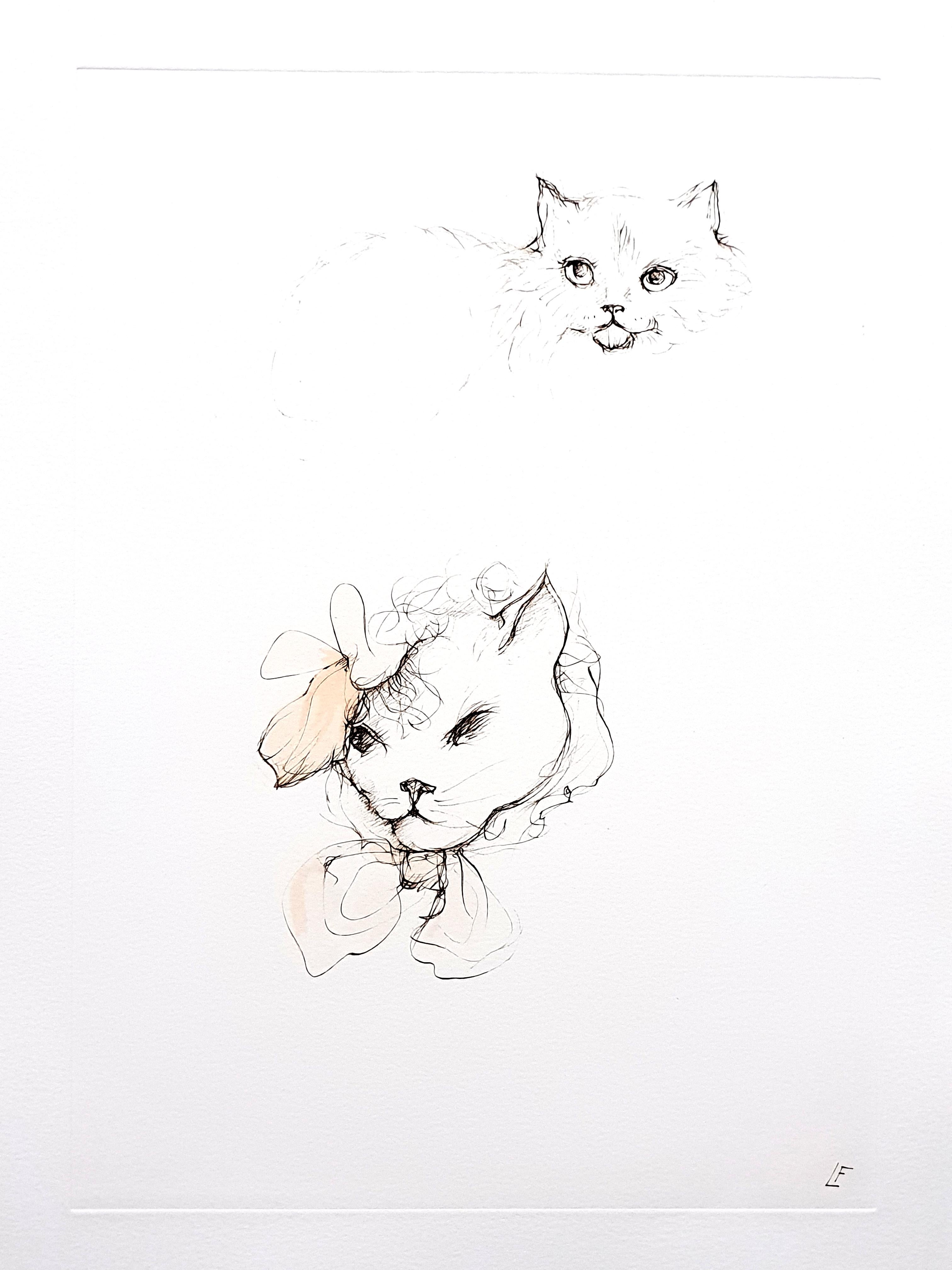 Leonor Fini - Cats - Original Etching For Sale 3