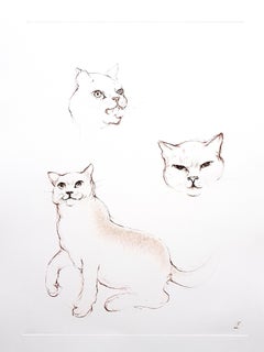 Vintage Leonor Fini - Cats - Original Etching