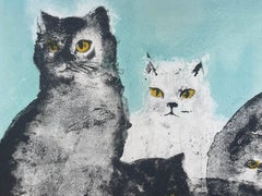 Leonor Fini, Cats, rare lithograph on Rives paper, circa 1970