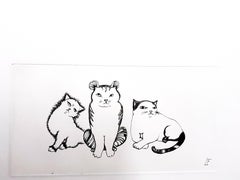 Vintage Leonor Fini - Cats Trio - Original Hand-Signed Etching