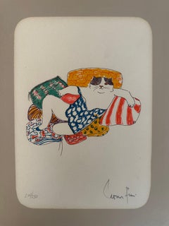 Leonor Fini, aus der Grande Parade des Chats, handsignierte Farblithographie