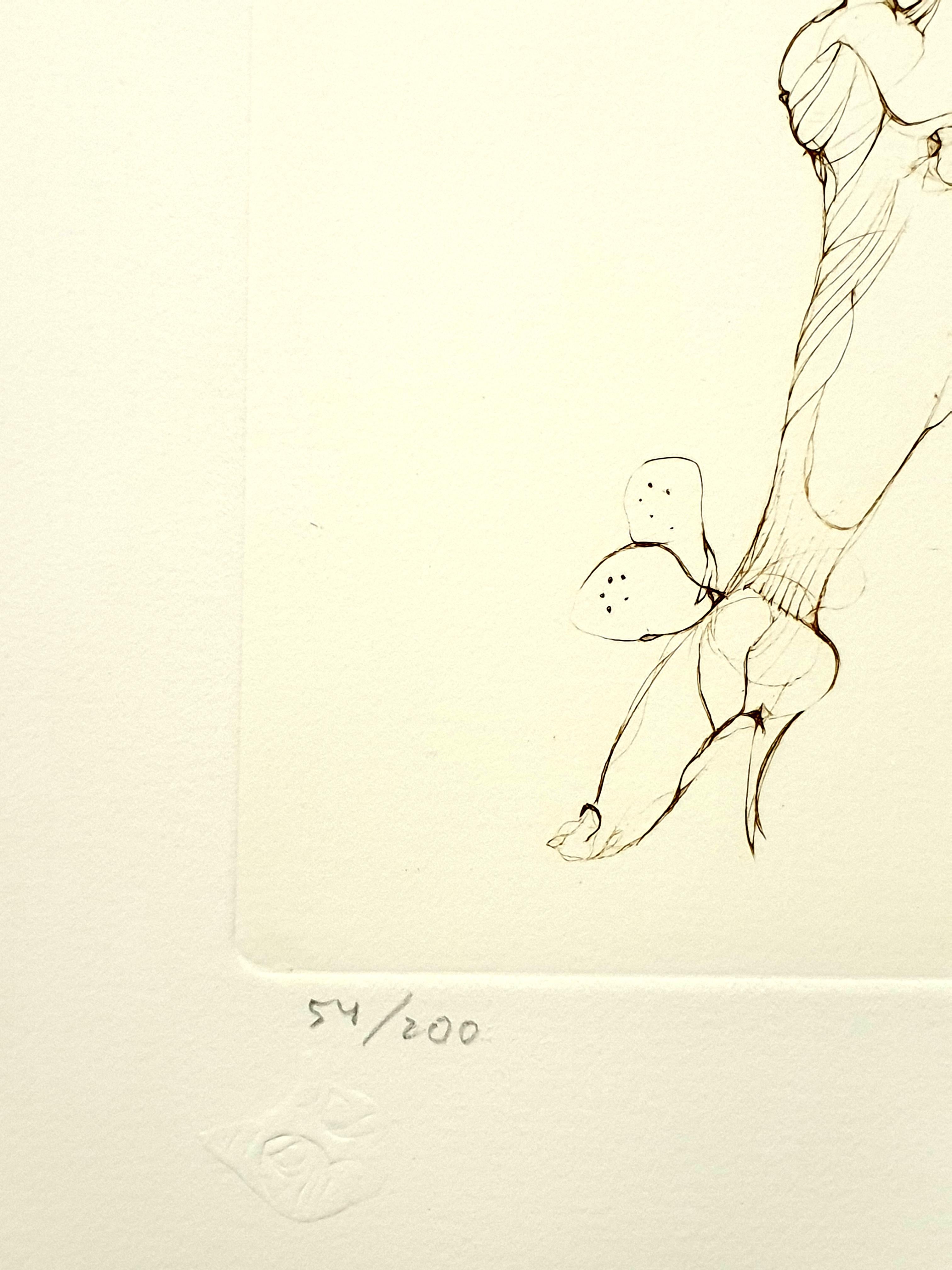 Leonor Fini - Gatto pesante - Litografia originale firmata a mano in vendita 1