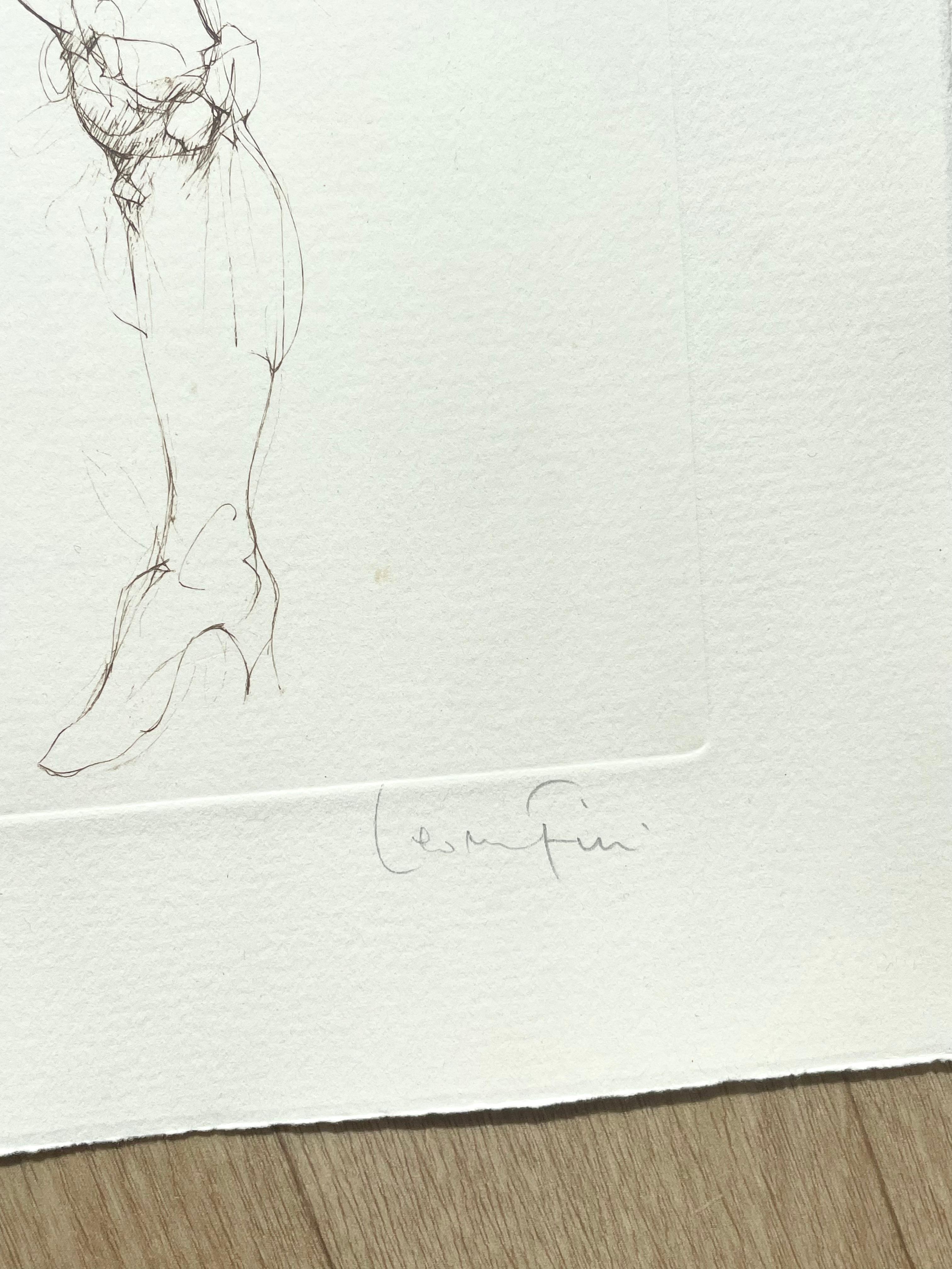 Leonor Fini, King, rare lithograph on Arches paper, circa 1980 For Sale 2