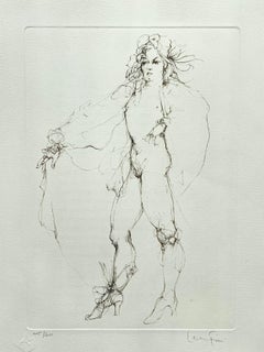 Leonor Fini, Rey, rara litografía sobre papel Arches, hacia 1980