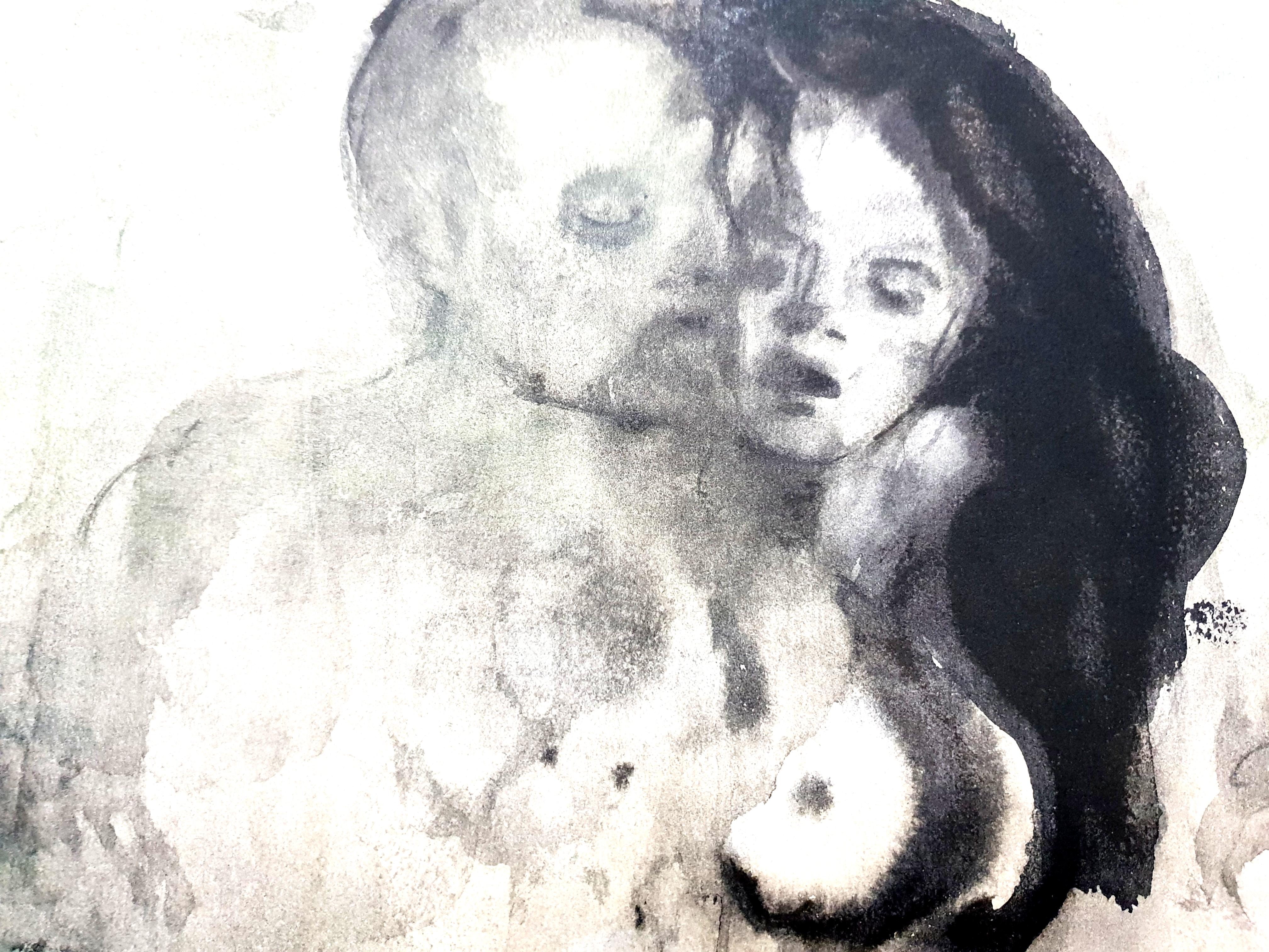 Leonor Fini - Lovers - Original Lithograph For Sale 2