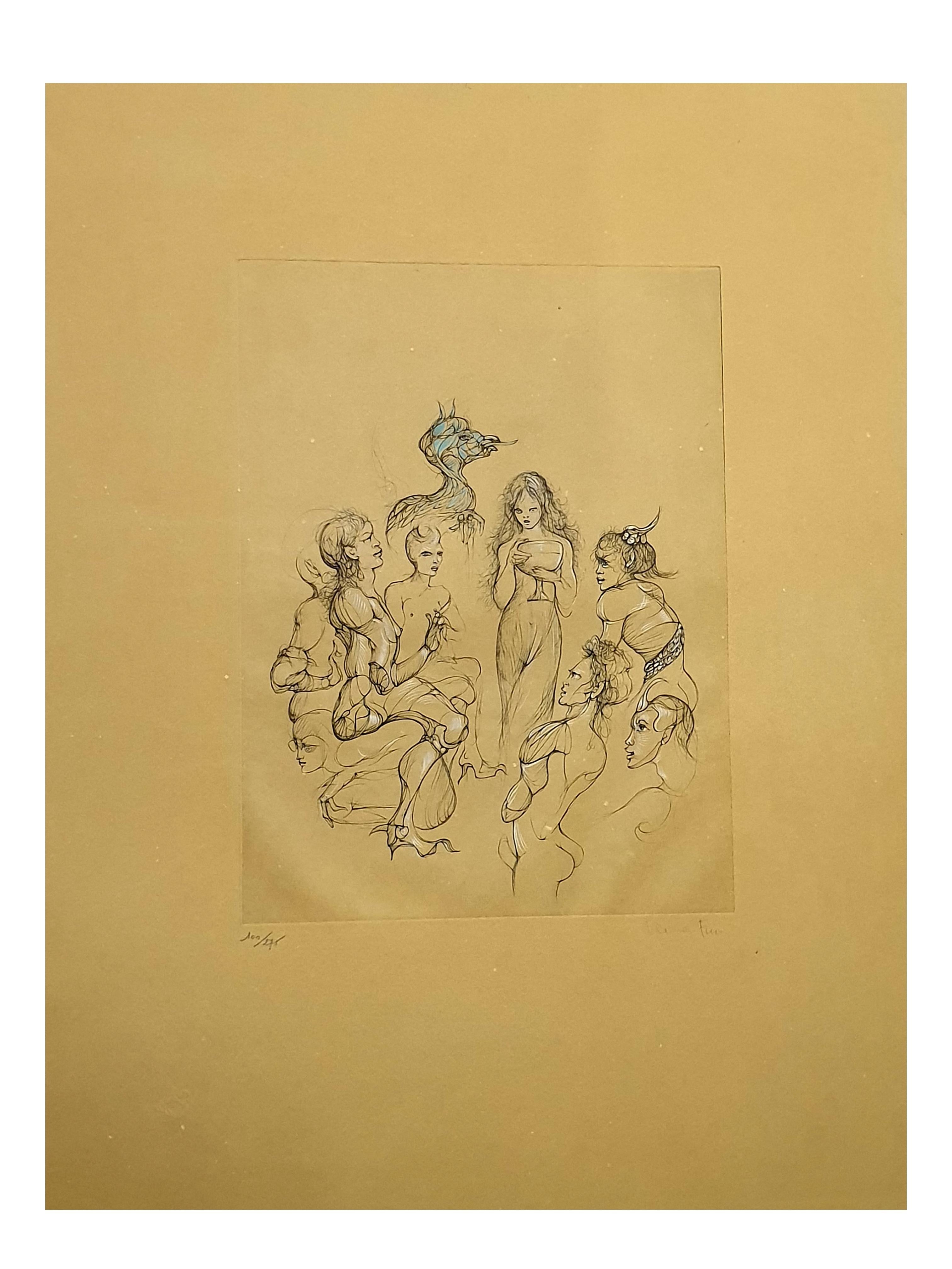 Leonor Fini - Nimphs - Original Handsigned Lithograph For Sale 1