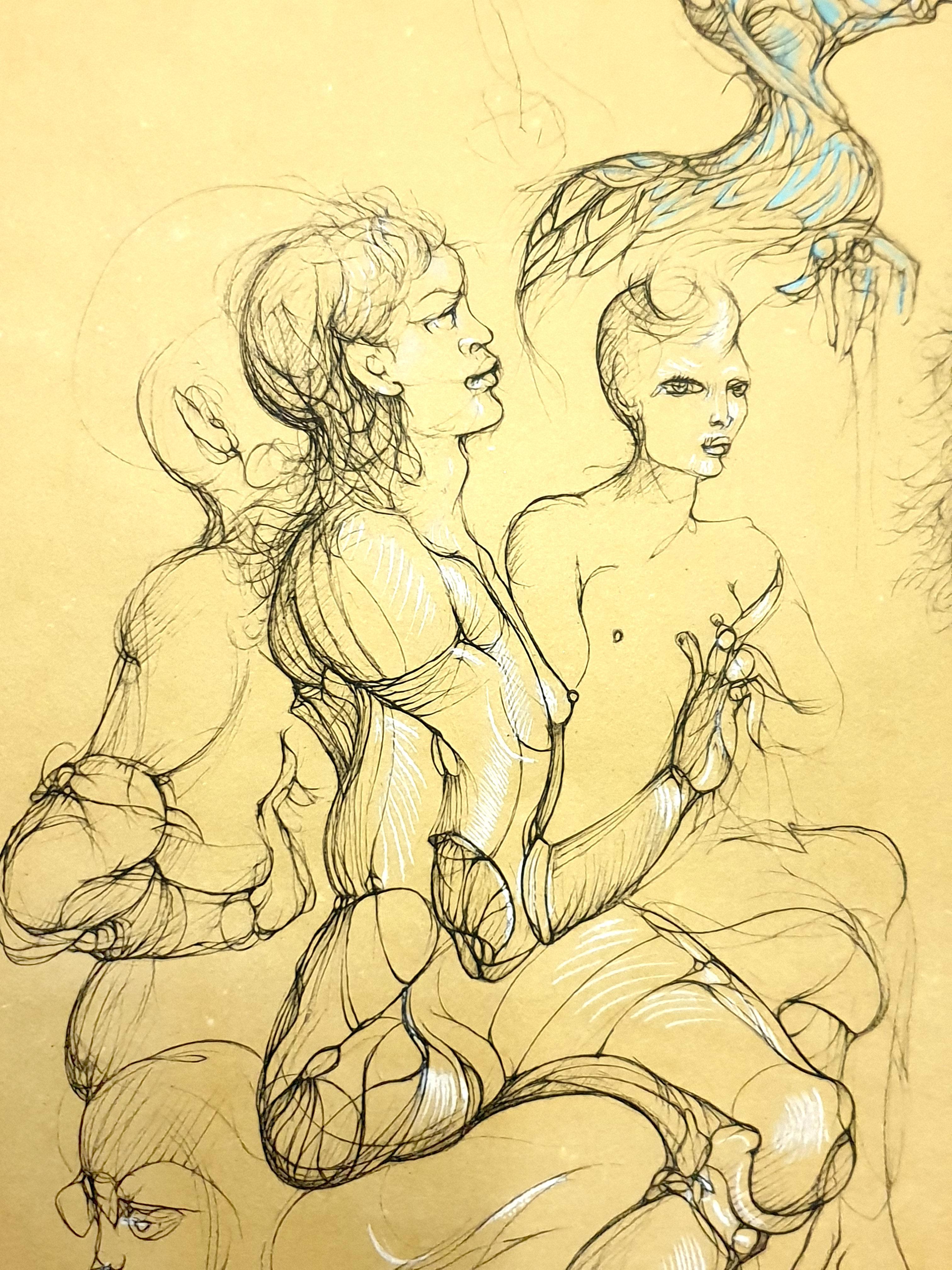 Leonor Fini - Nimphs - Original Handsigned Lithograph For Sale 5