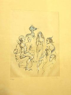 Leonor Fini - Nimphs - Lithographie originale signée à la main