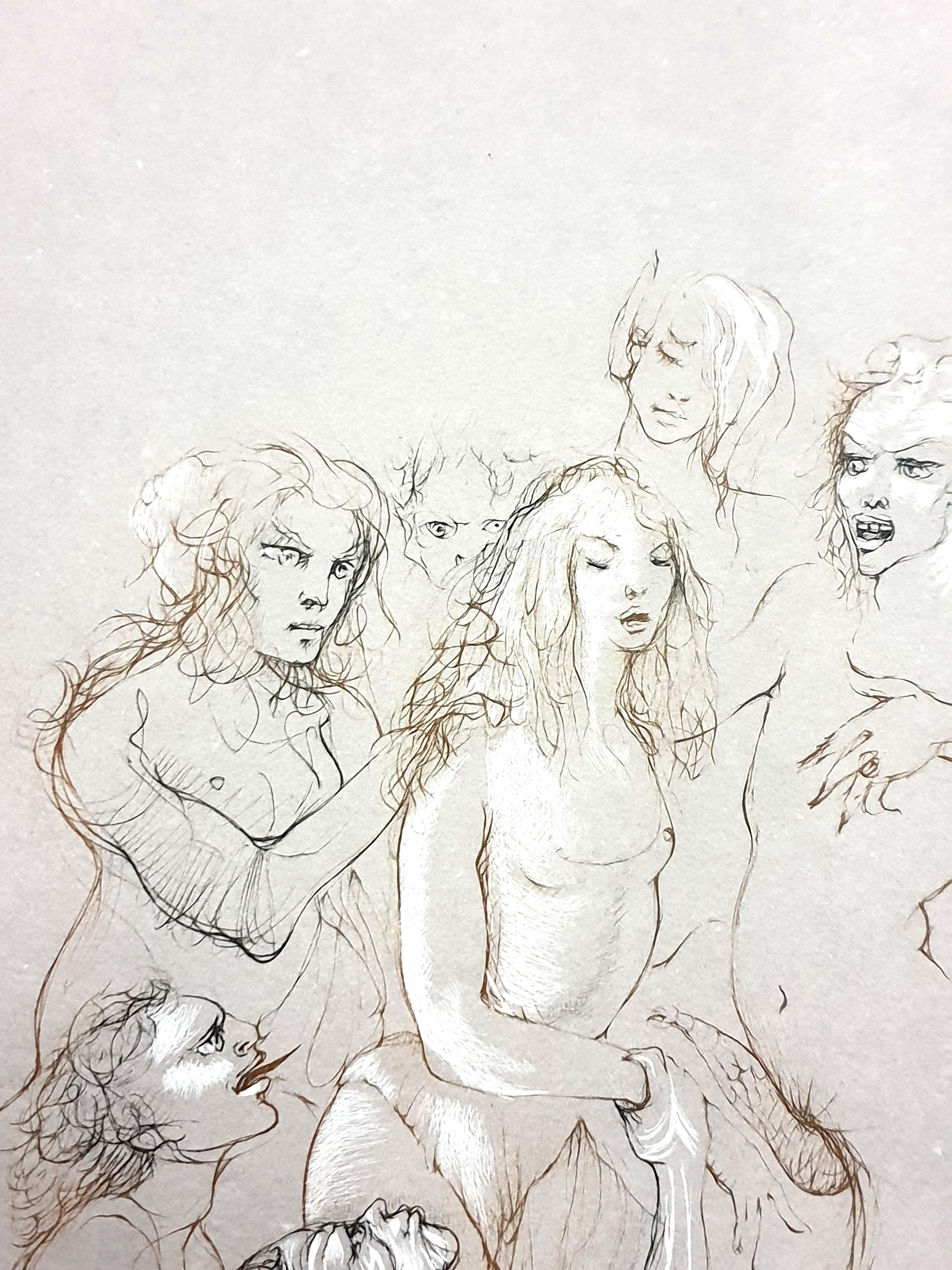 Leonor Fini - Orgy - Original Handsigned Lithograph For Sale 6