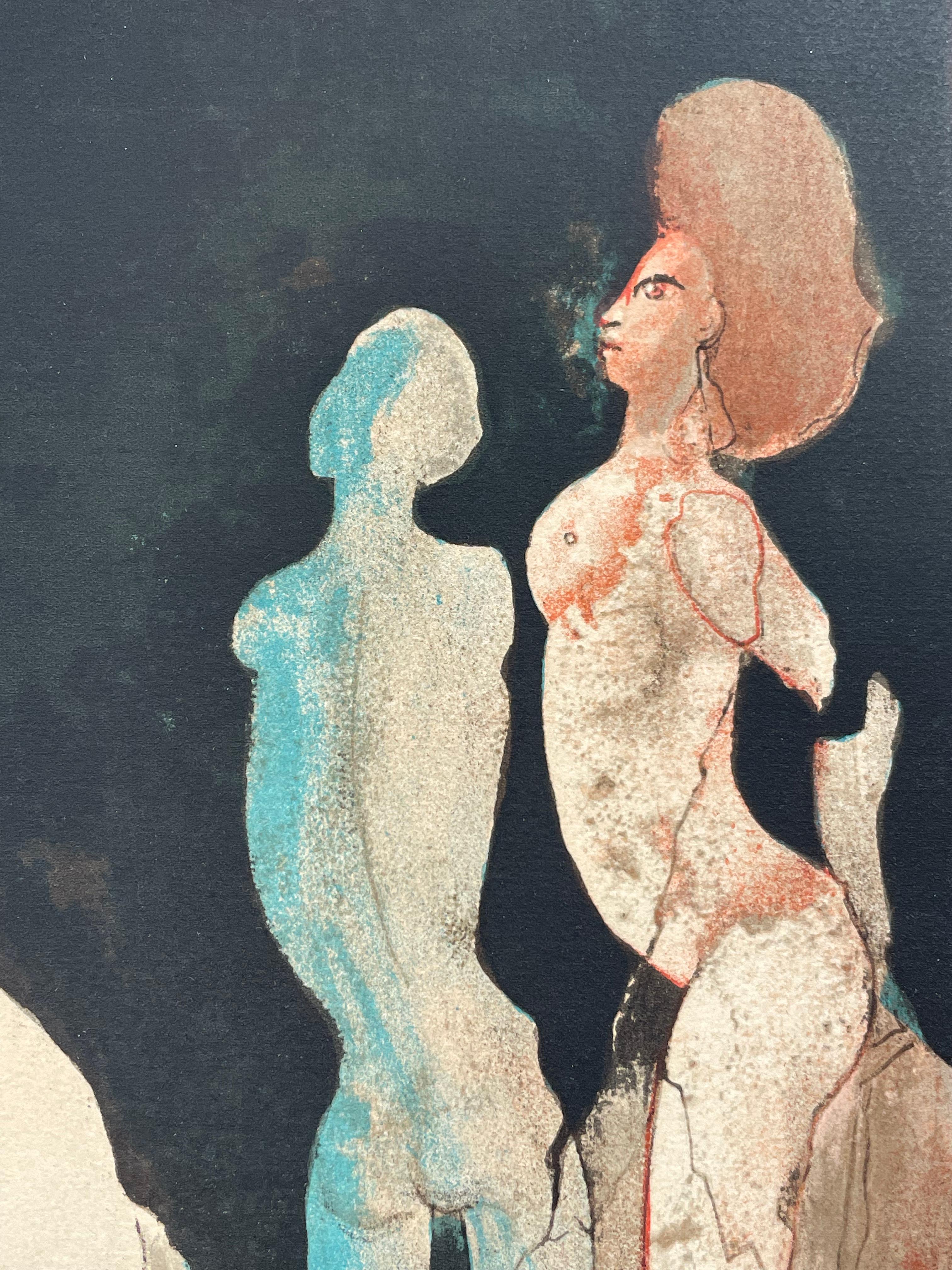 Leonor Fini, litografia originale da Satiricon, 1970 in vendita 3