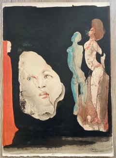 Leonor Fini, litografia originale da Satiricon, 1970