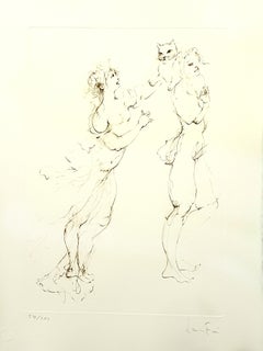Leonor Fini - Gato juguetón - Litografía original firmada a mano