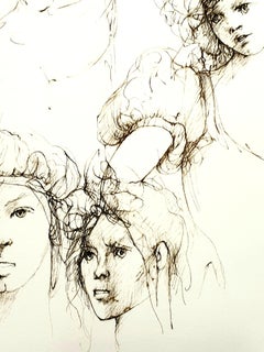 Leonor Fini - Ritratti - Litografia originale firmata a mano