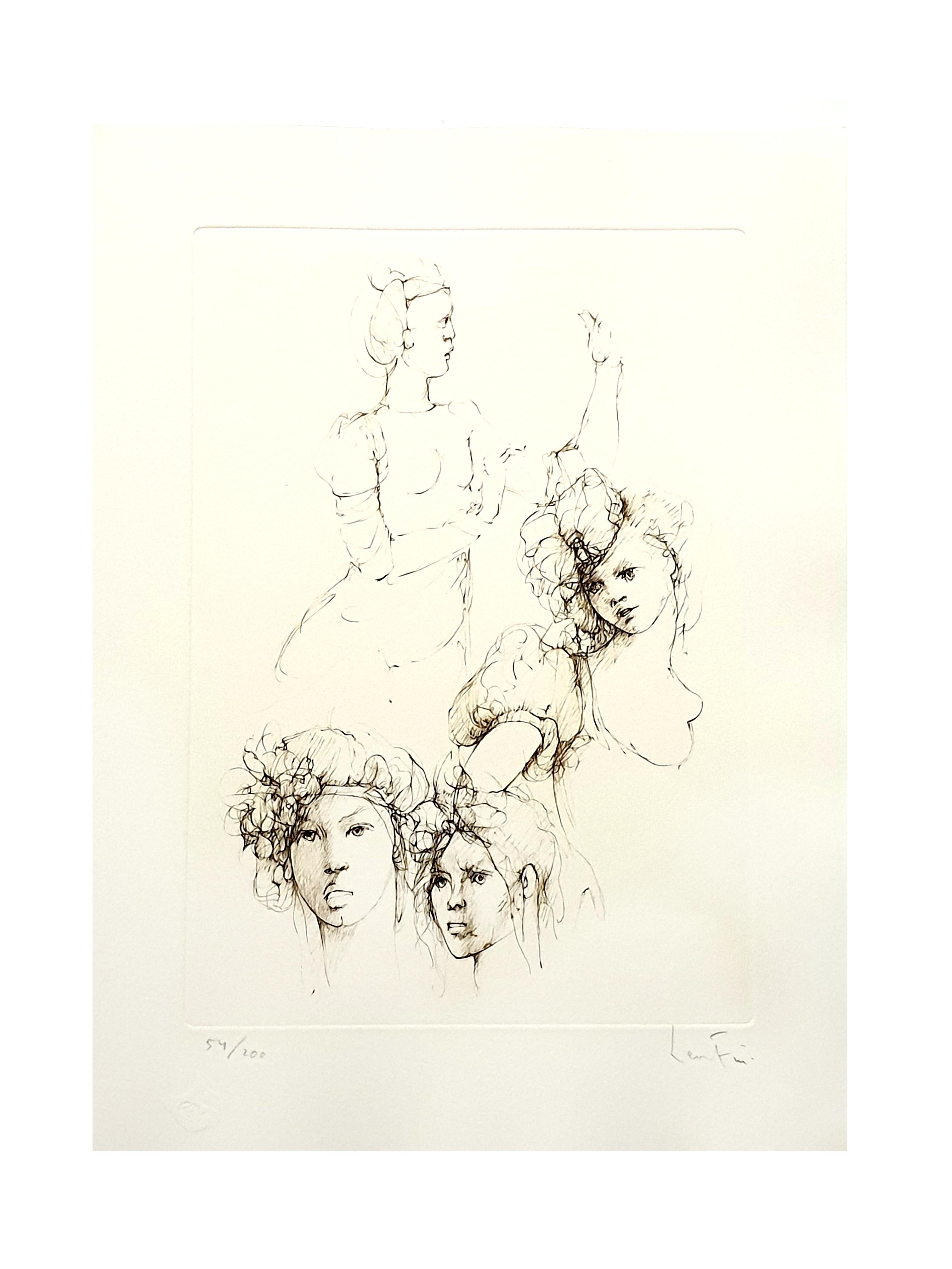 Leonor Fini - Portraits - Original Handsigned Lithograph For Sale 1