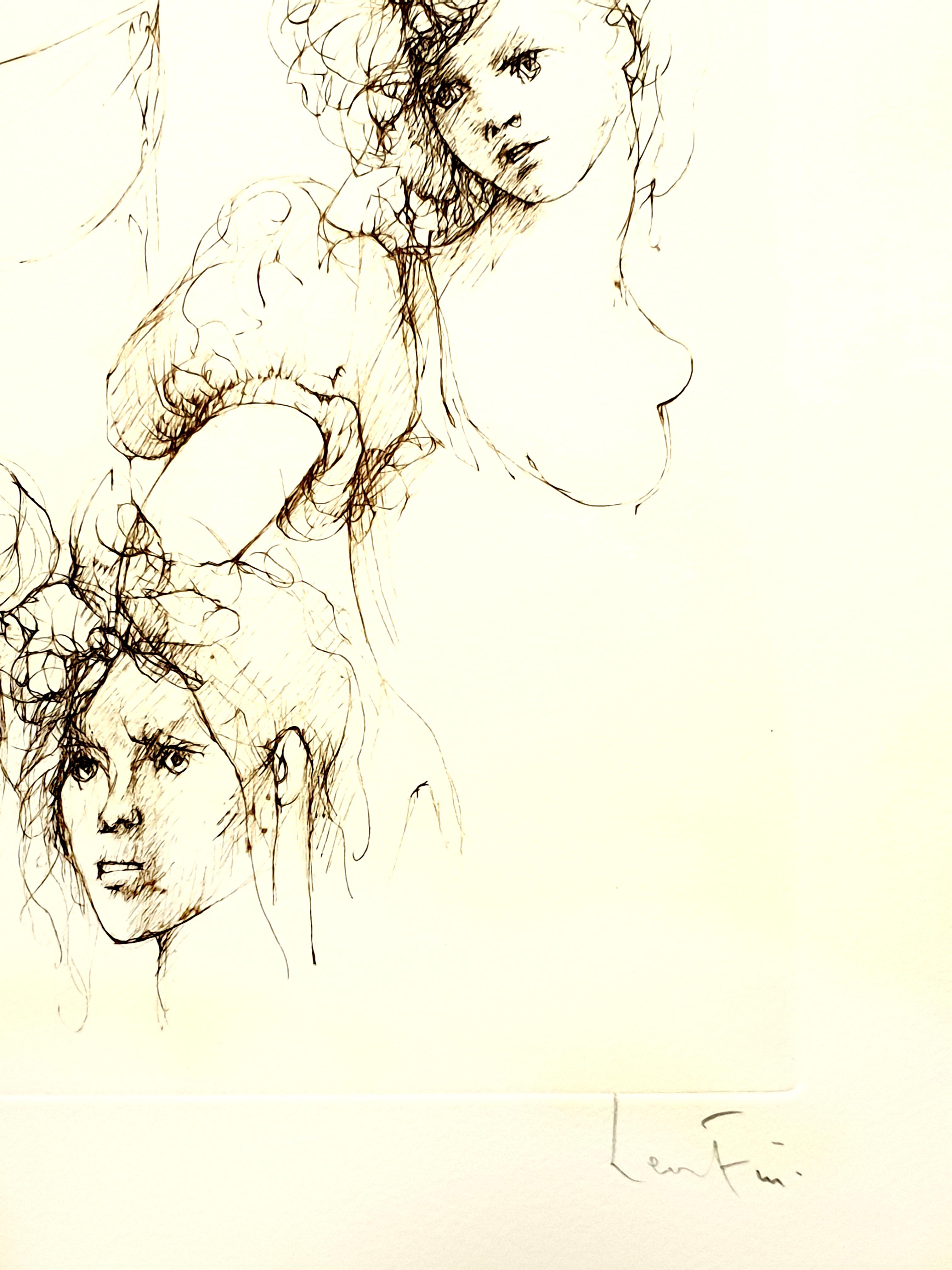 Leonor Fini - Portraits - Original Handsigned Lithograph For Sale 3