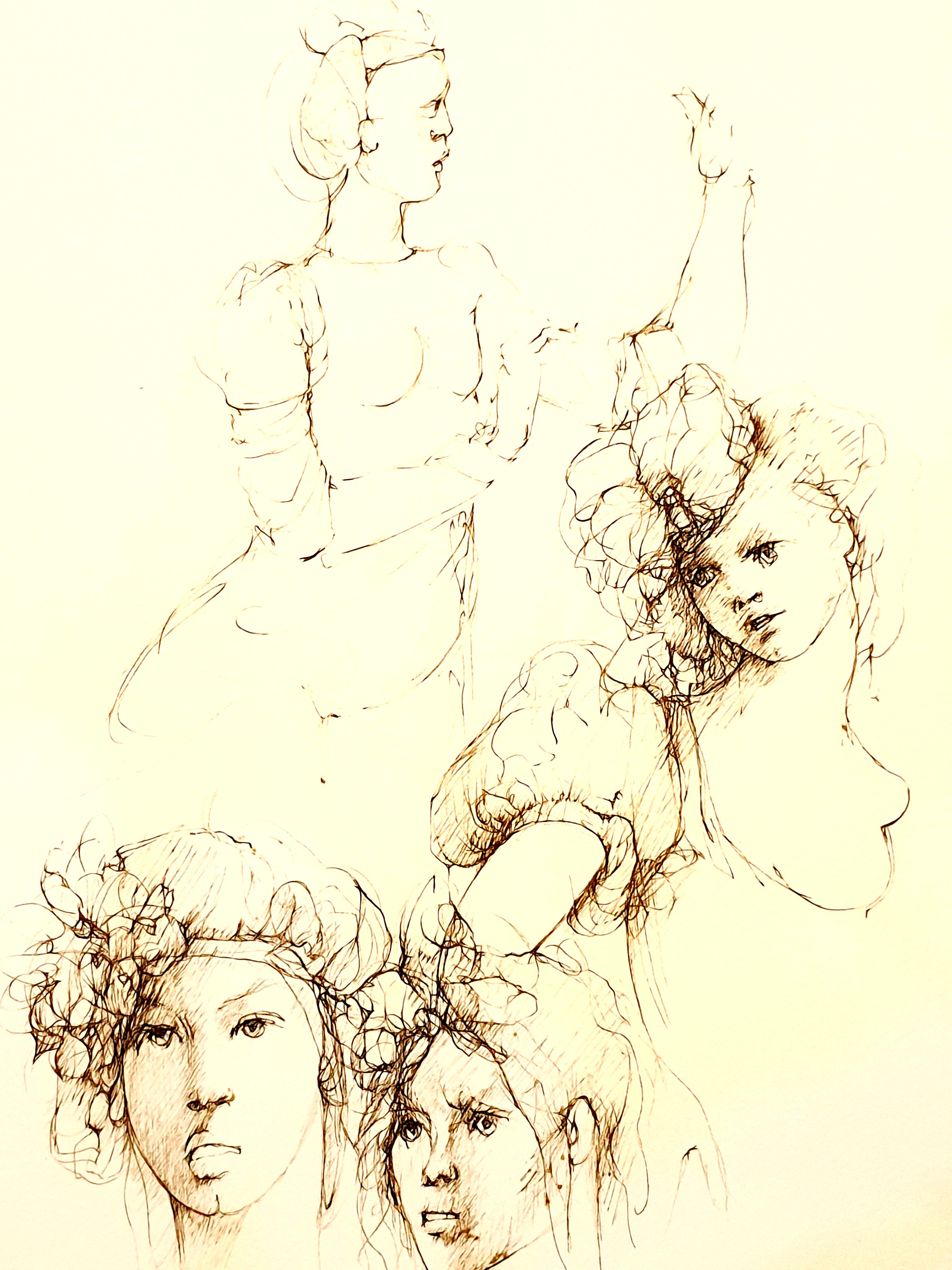 Leonor Fini - Portraits - Original Handsigned Lithograph For Sale 4