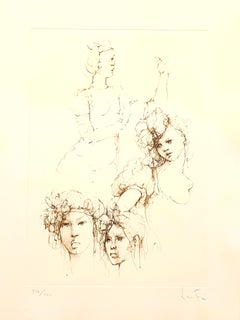Leonor Fini - Retratos - Litografía original firmada a mano