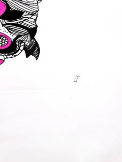 Leonor Fini - Purple Surrealist Cat - Original Etching