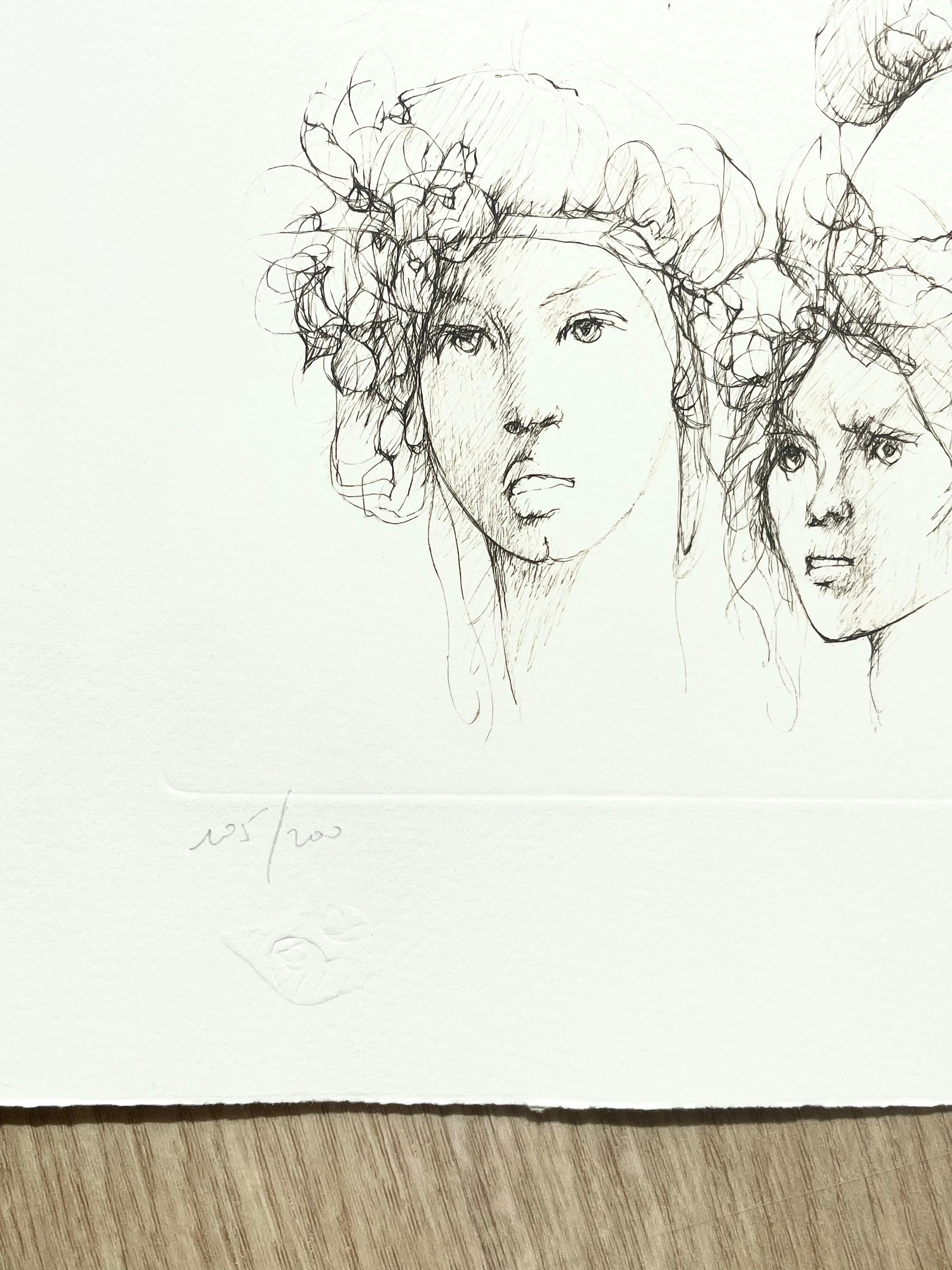 Leonor Fini, rare lithograph on Arches paper, circa 1980 For Sale 1