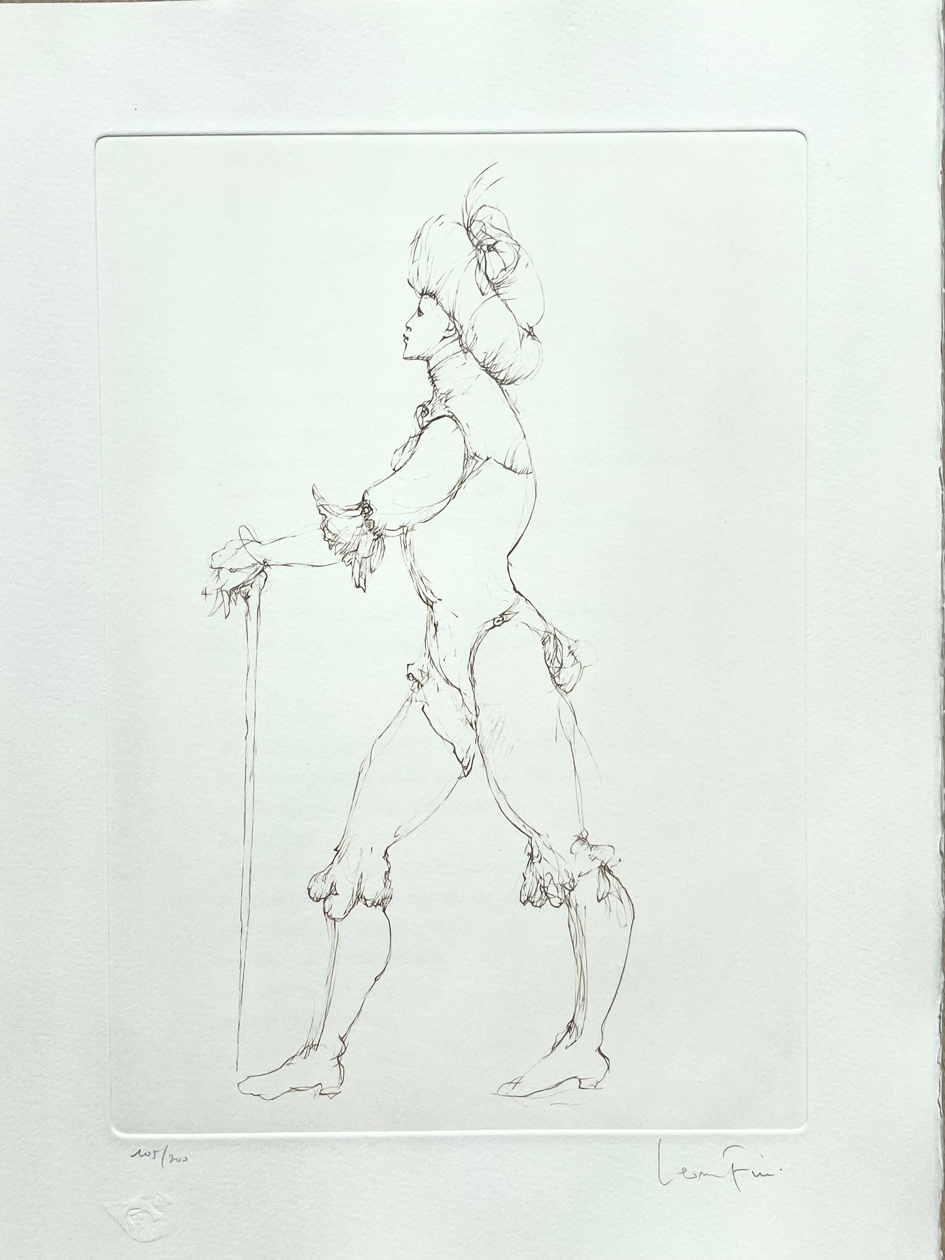 Leonor Fini, rare lithograph on Arches paper, circa 1980 For Sale 2
