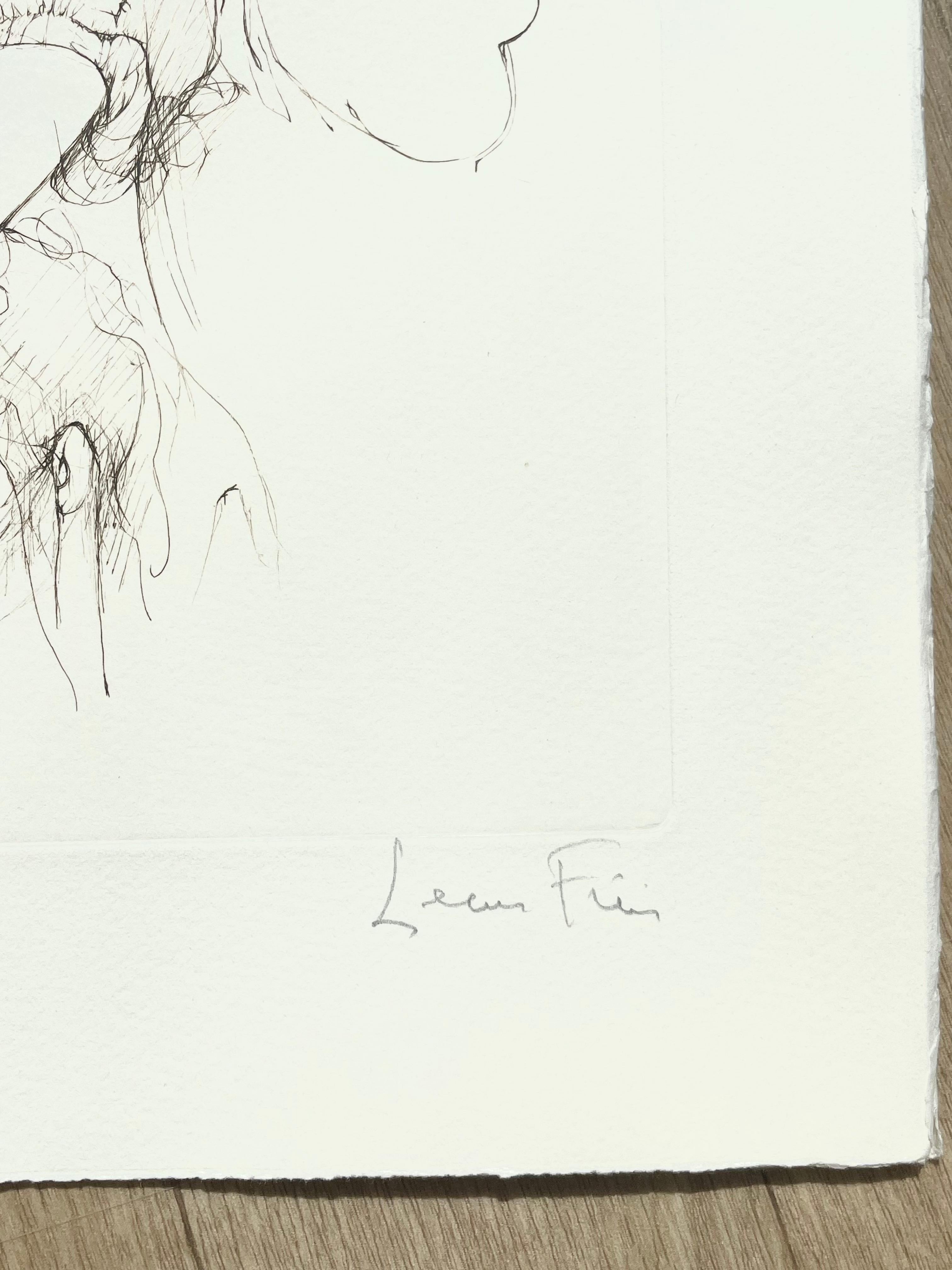 Leonor Fini, rare lithograph on Arches paper, circa 1980 For Sale 2