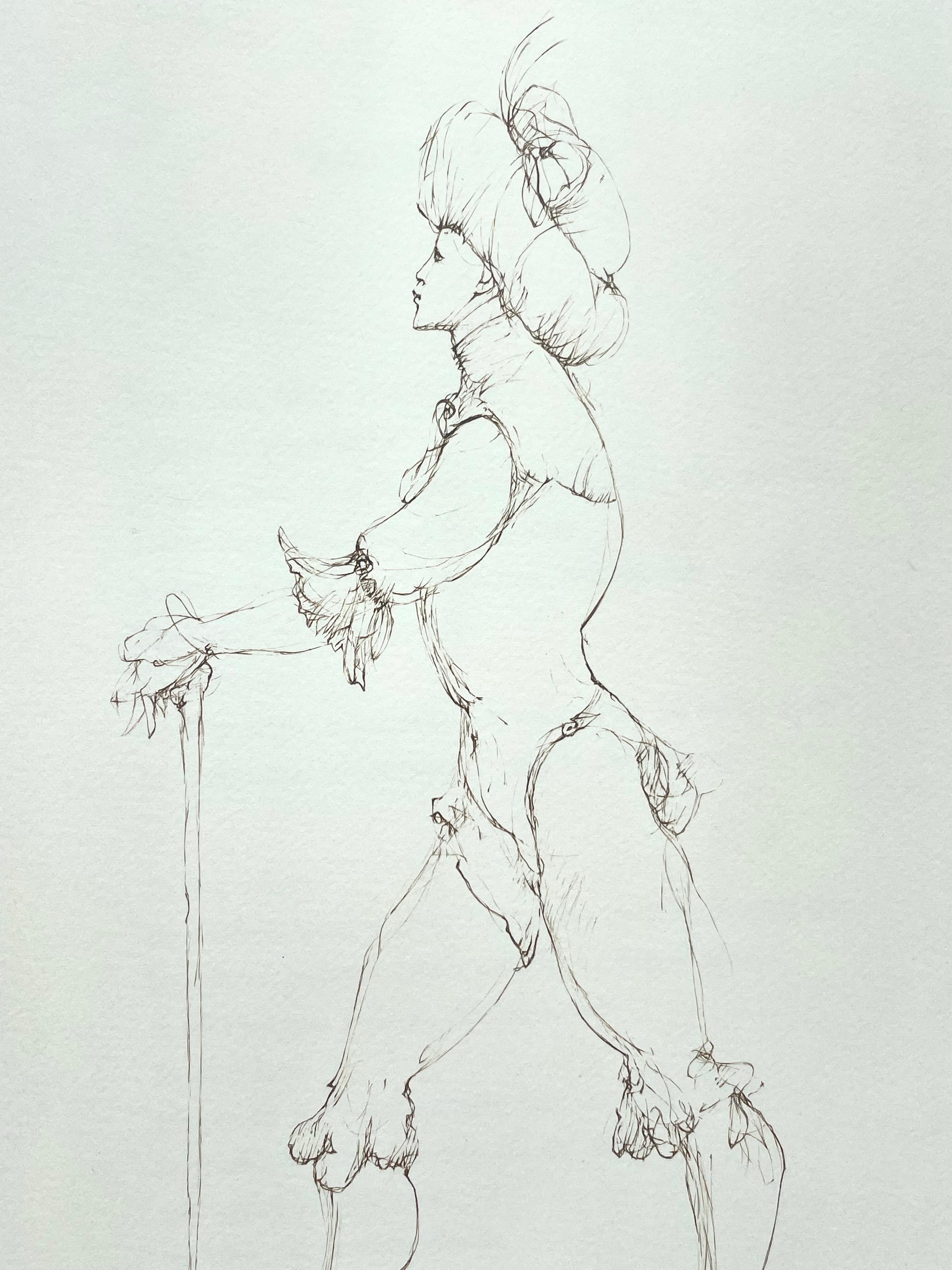 Leonor Fini, rare lithograph on Arches paper, circa 1980 For Sale 3
