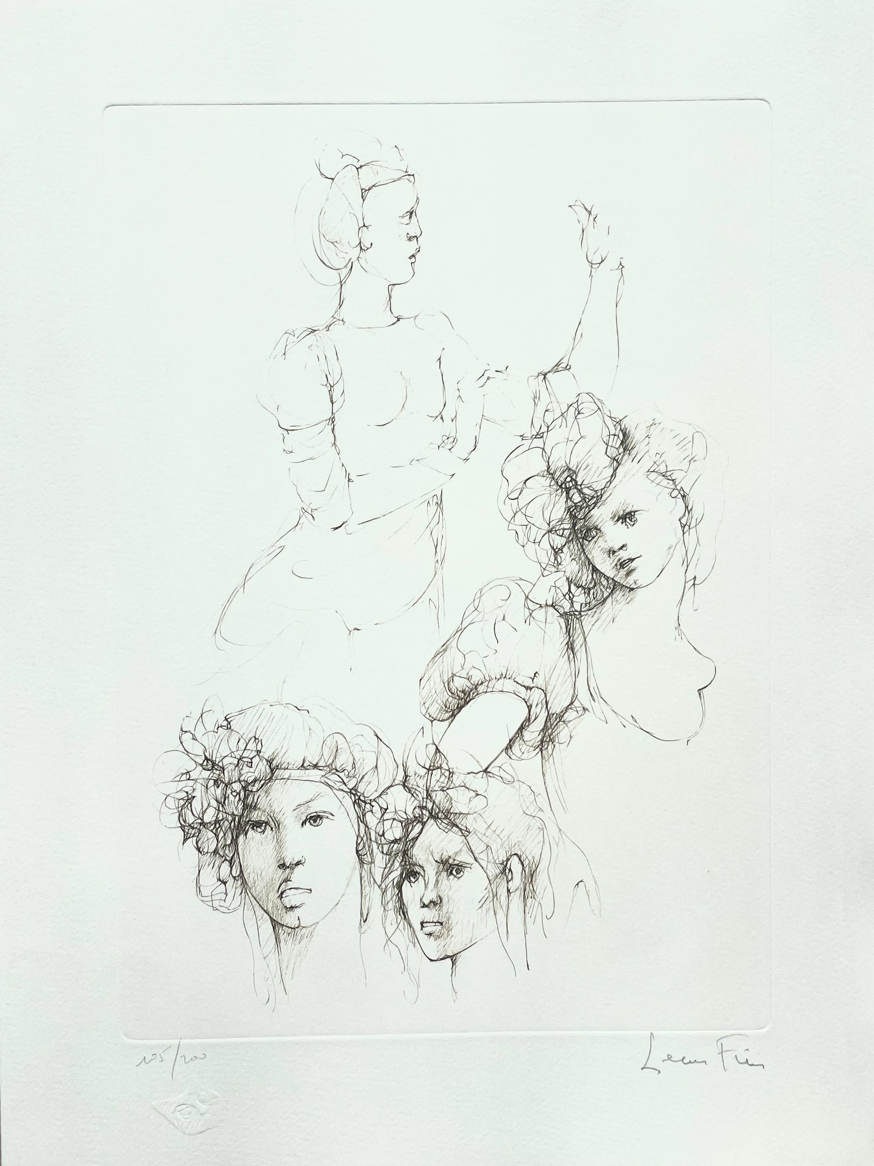 Leonor Fini, rare lithograph on Arches paper, circa 1980 For Sale 3