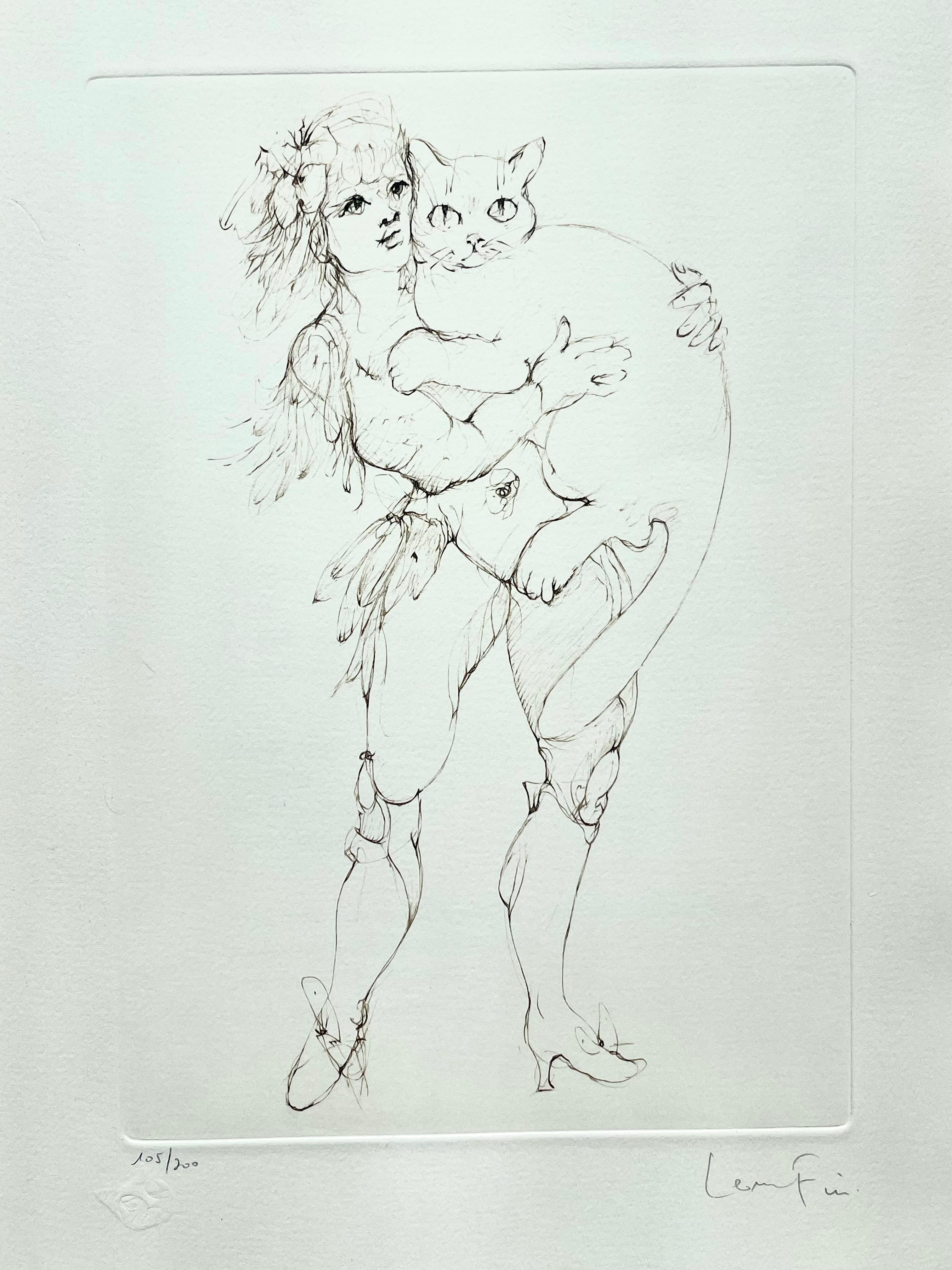 Leonor Fini, rare lithograph on Arches paper, circa 1980 For Sale 3