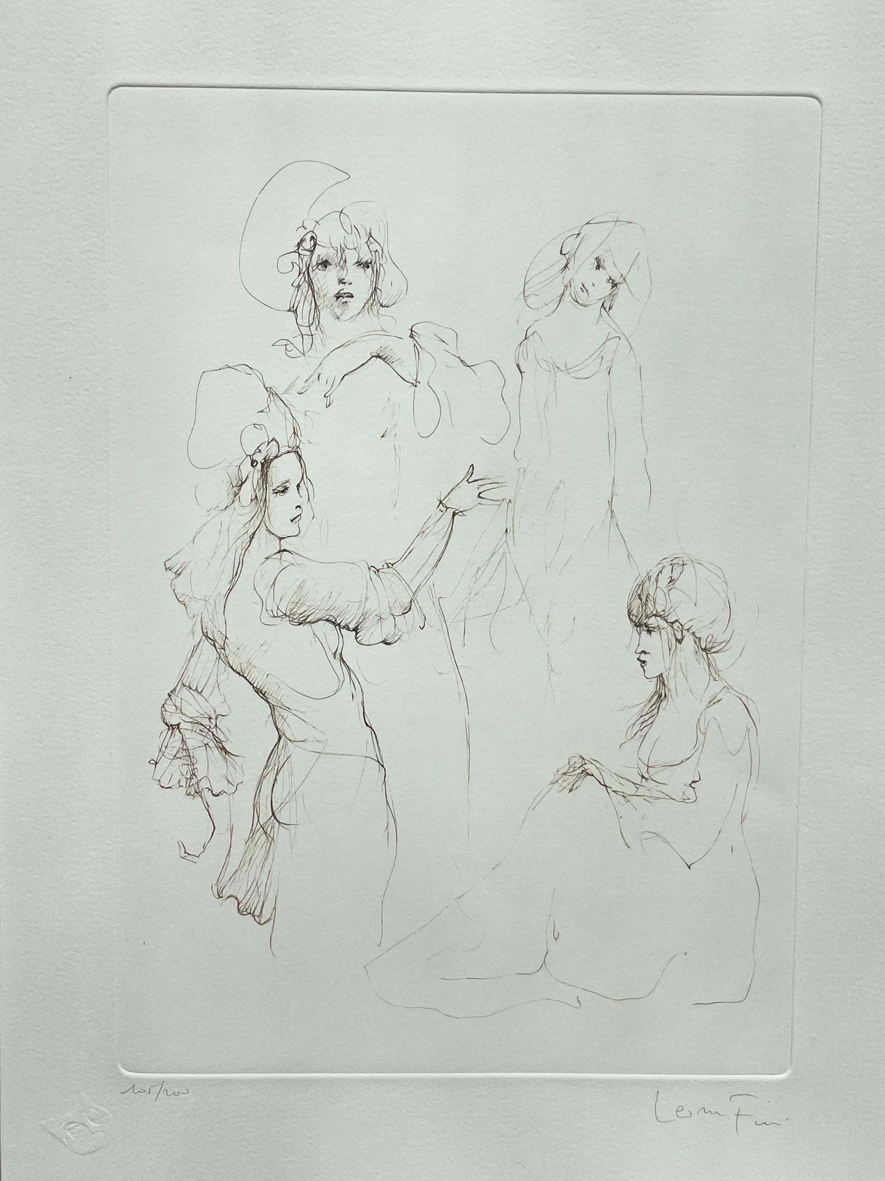 Leonor Fini, rare lithograph on Arches paper, circa 1980 For Sale 3