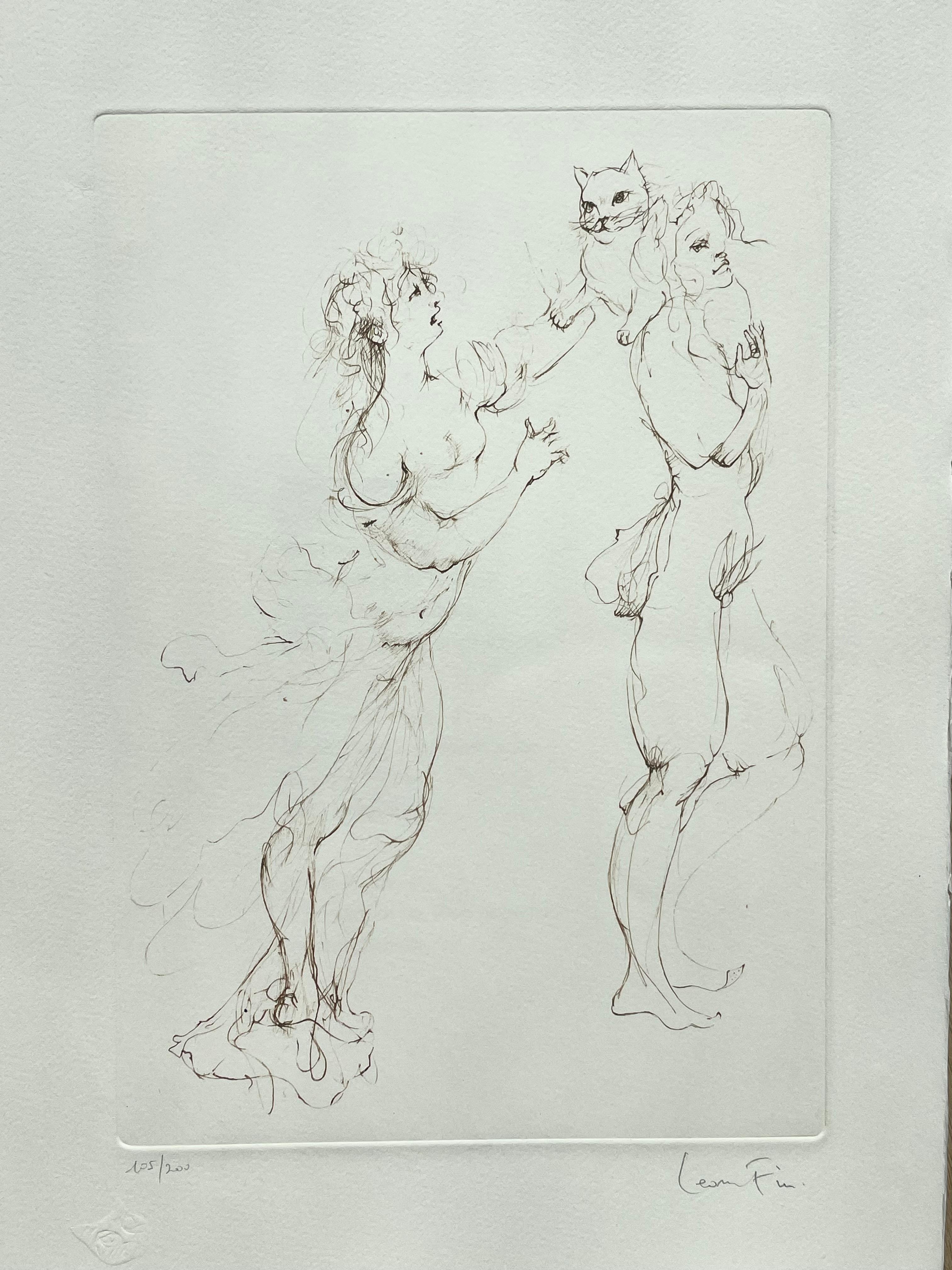 Leonor Fini, rare lithograph on Arches paper, circa 1980 For Sale 4