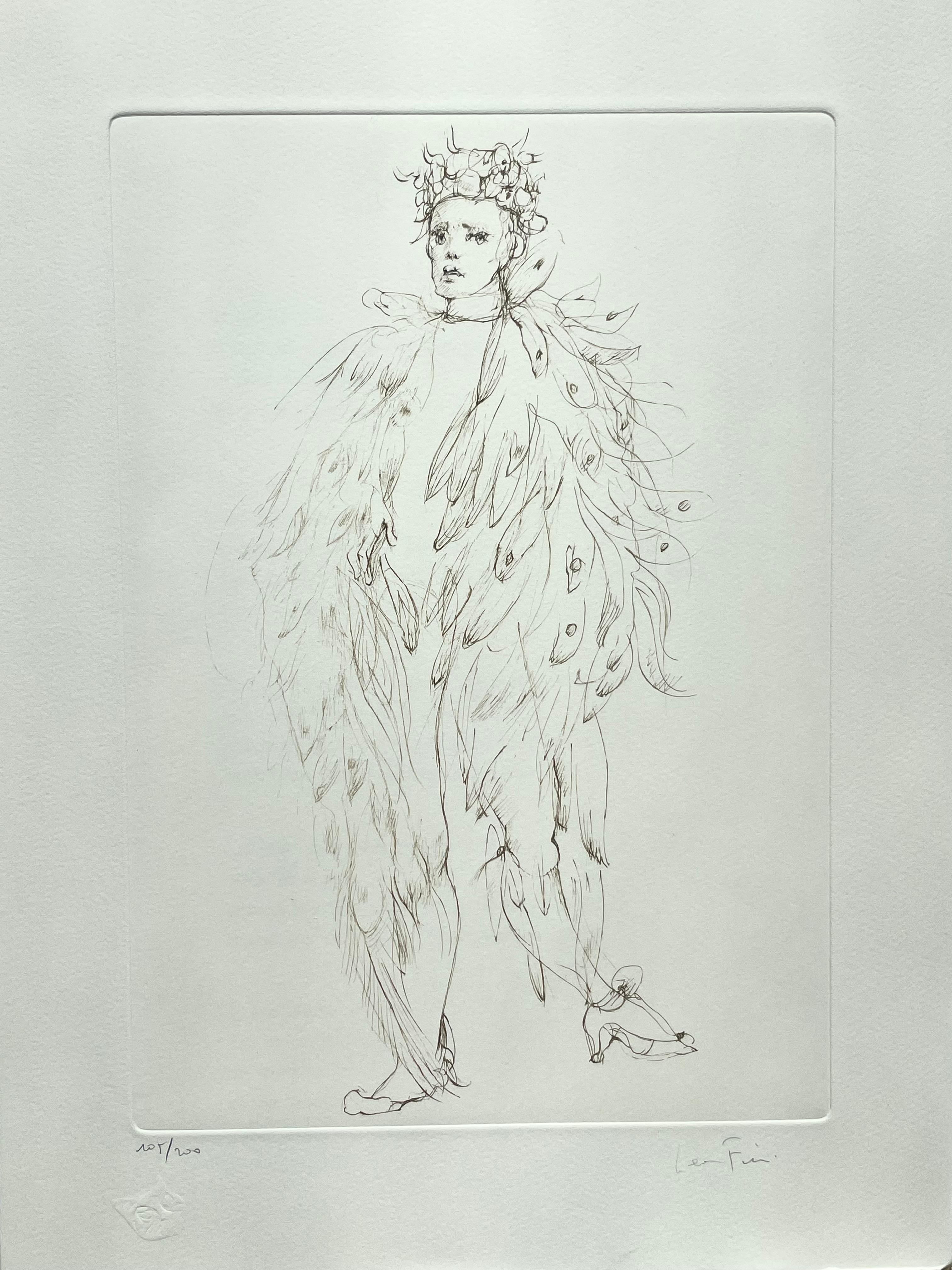 Leonor Fini, rare lithograph on Arches paper, circa 1980 For Sale 4