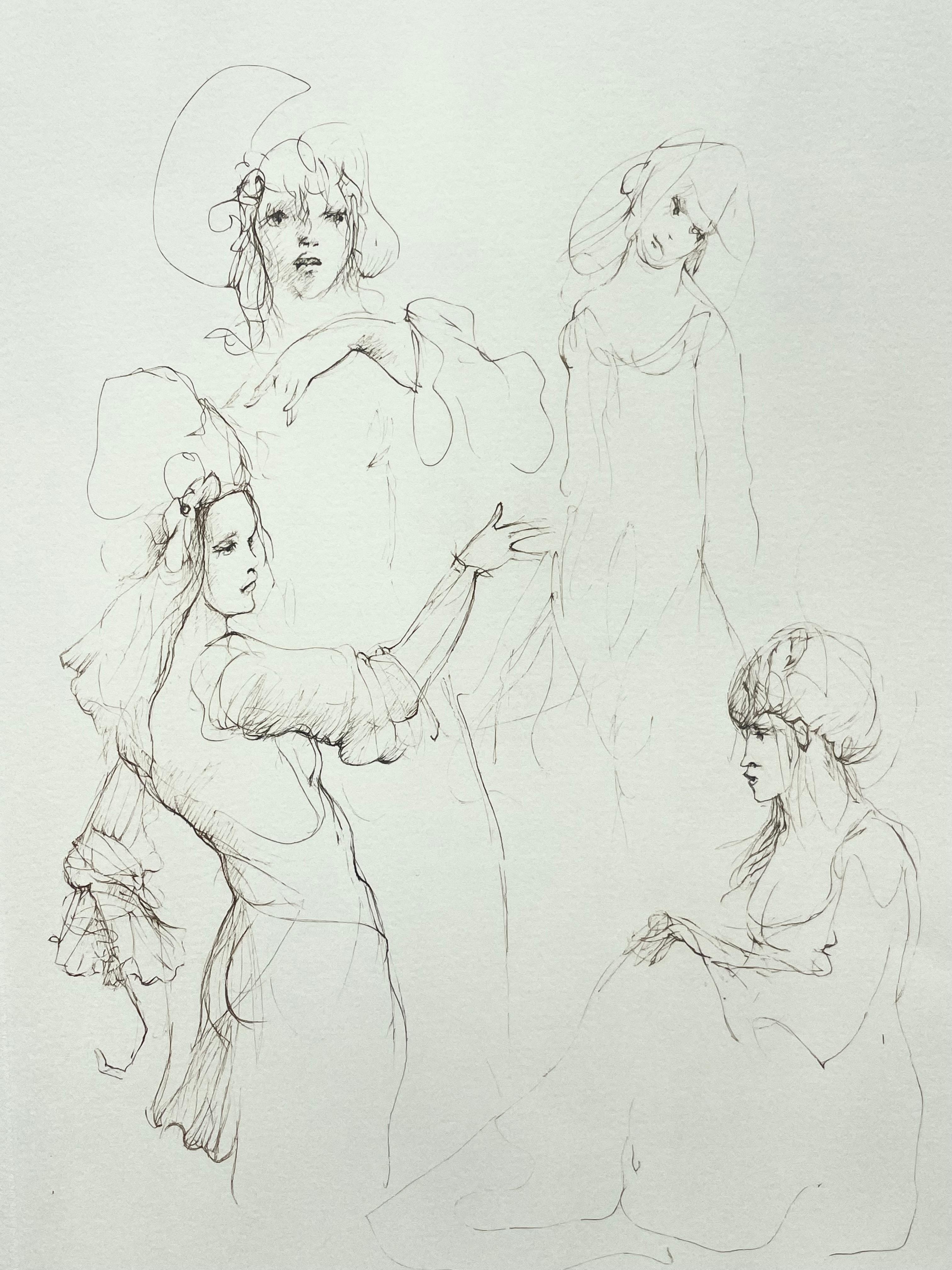 Leonor Fini, rare lithograph on Arches paper, circa 1980 For Sale 4