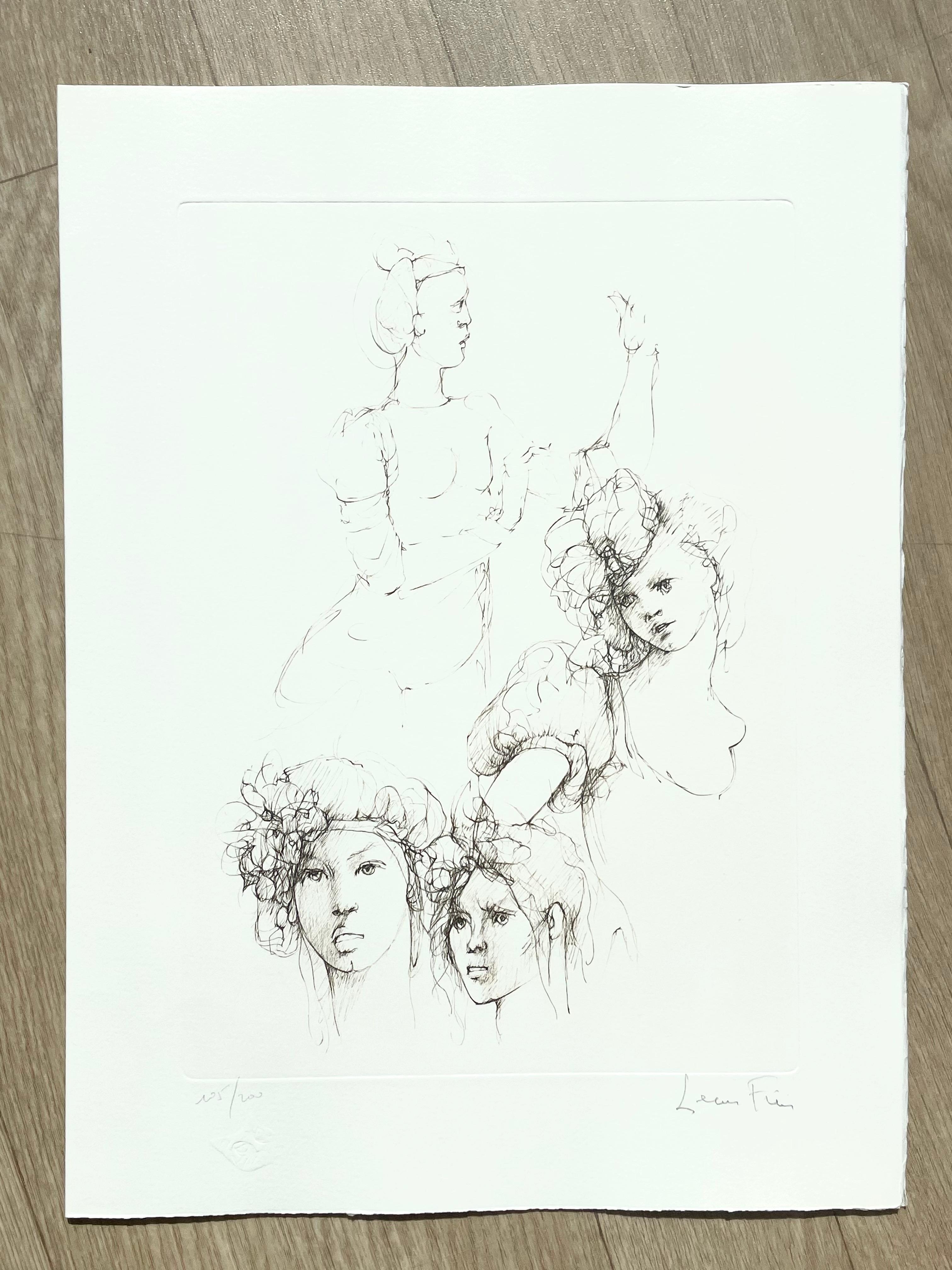 Leonor Fini, rare lithograph on Arches paper, circa 1980