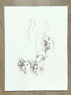 Leonor Fini, rara litografía sobre papel Arches, hacia 1980
