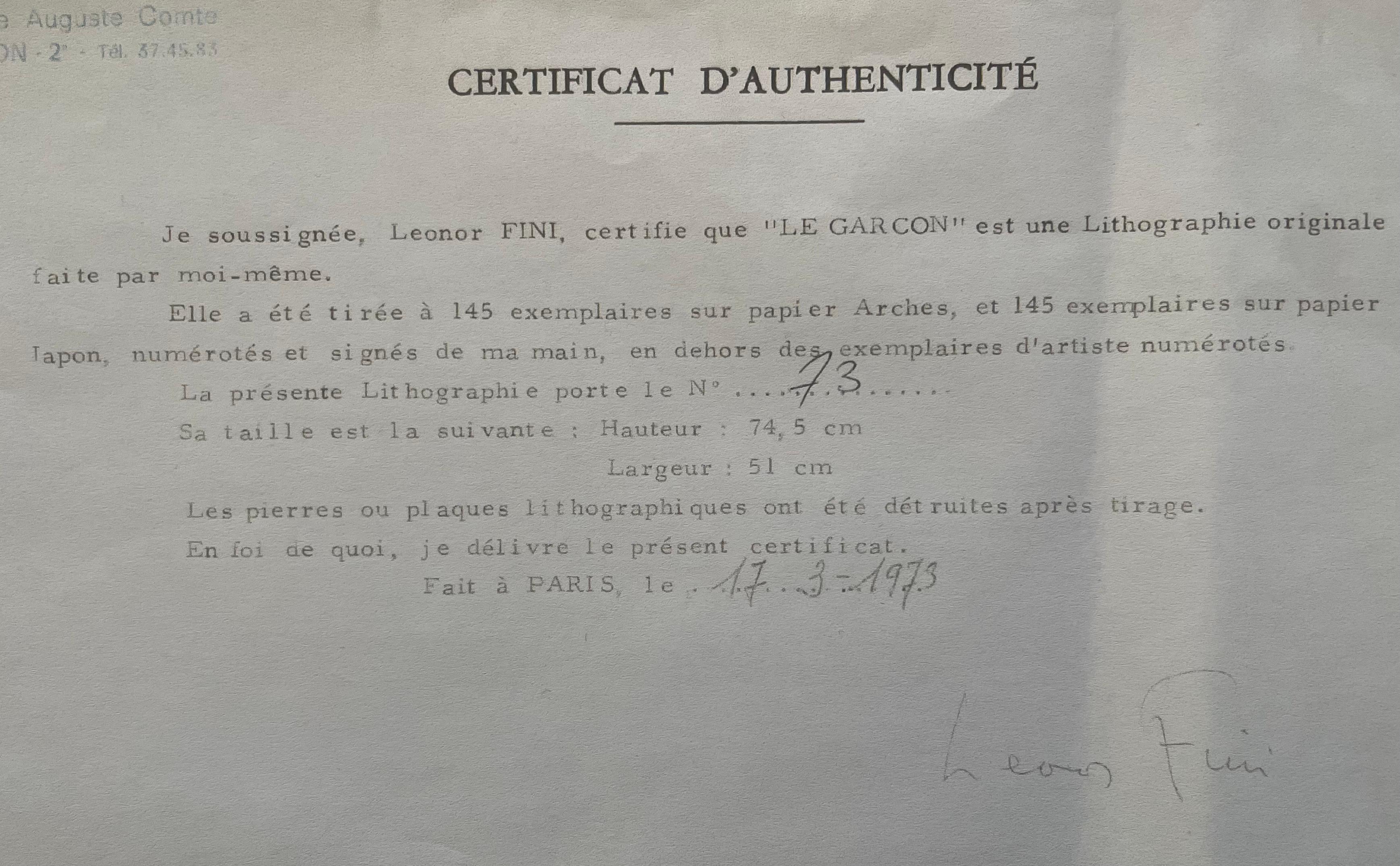 Leonor Fini, rara litografía original sobre papel, hacia 1970 en venta 5