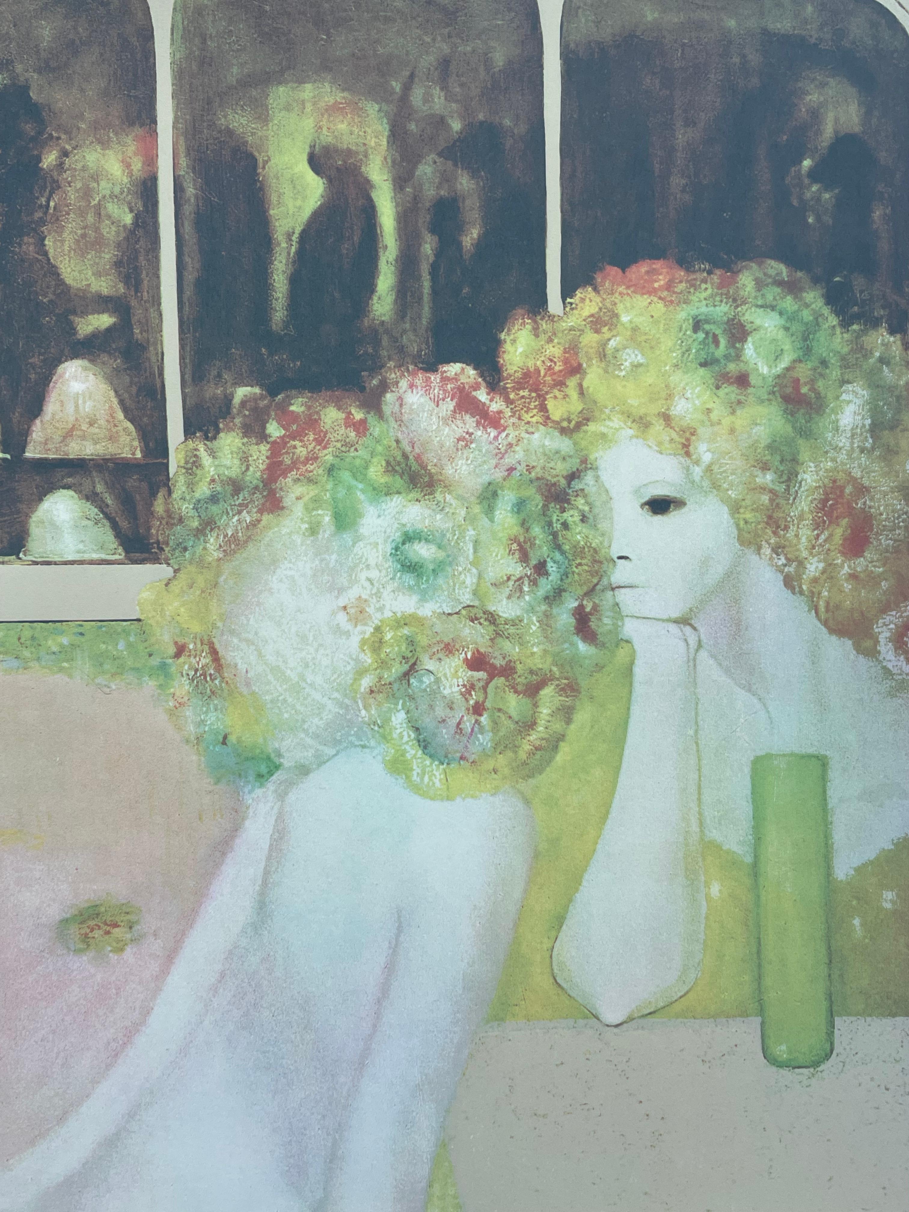 Leonor Fini, rara serigrafía original sobre papel Rives, hacia 1970 en venta 1