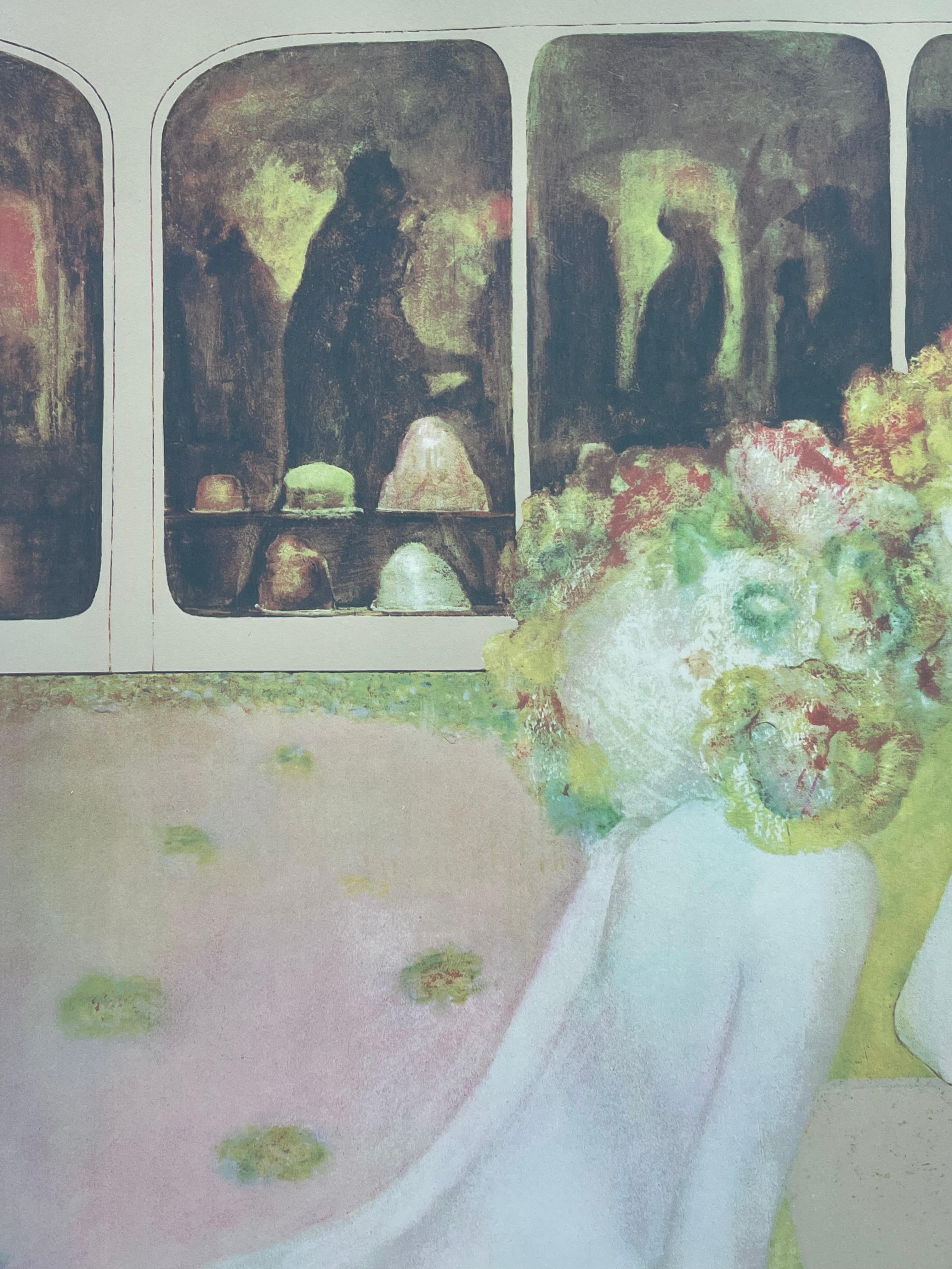 Leonor Fini, rara serigrafía original sobre papel Rives, hacia 1970 en venta 2
