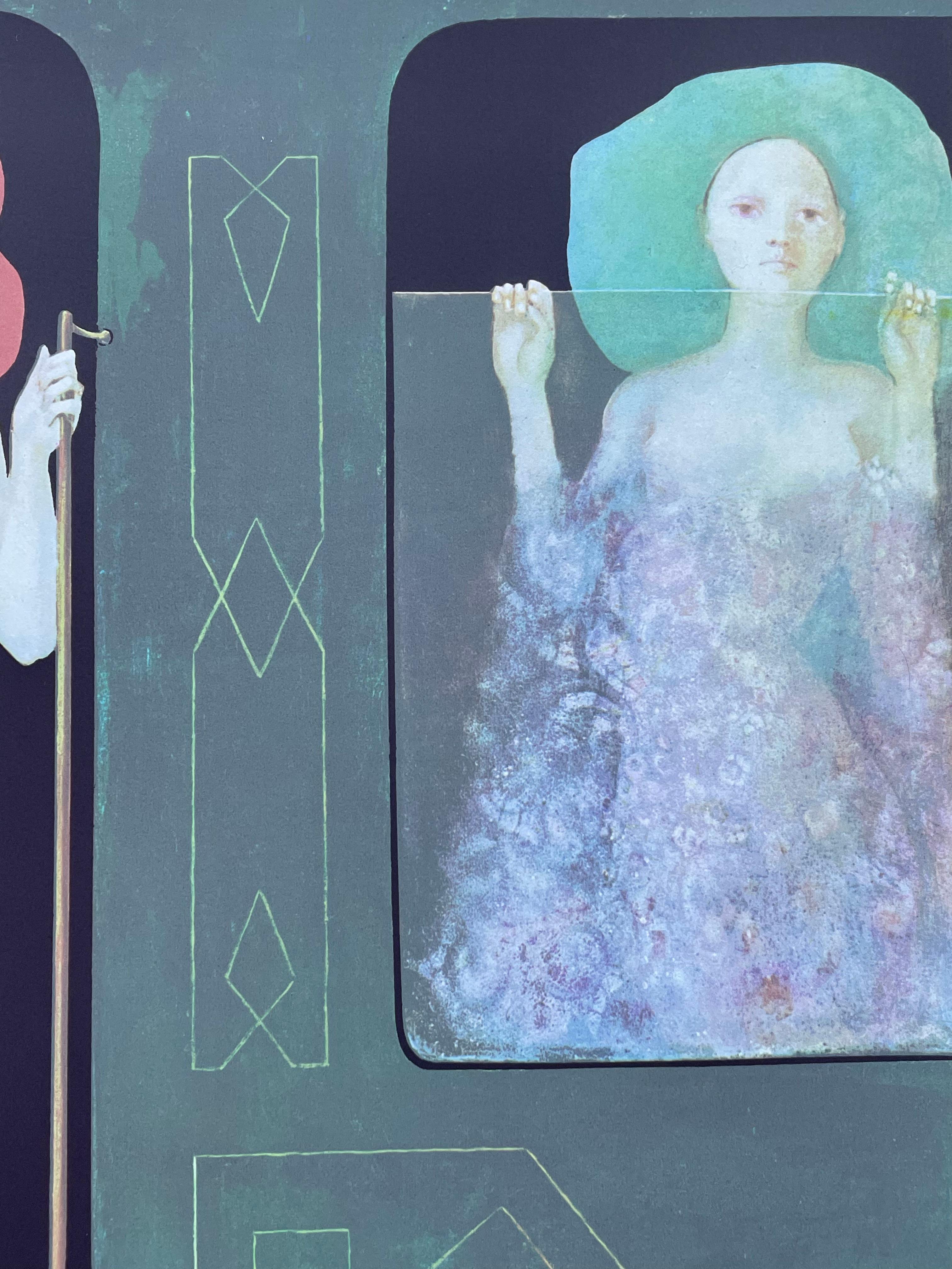 Leonor Fini, rara serigrafía original sobre papel Rives, hacia 1970 en venta 3