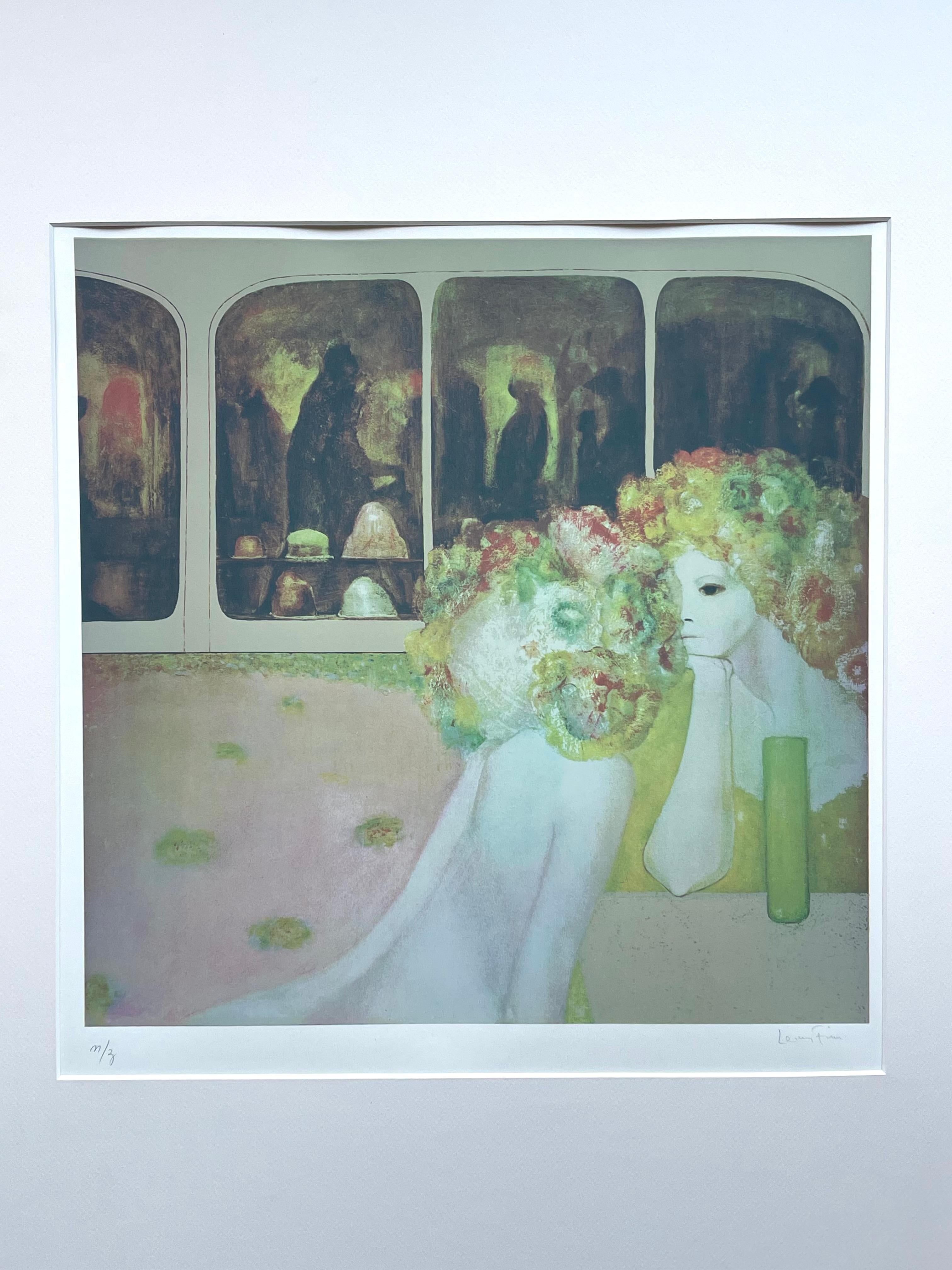 Leonor Fini, rara serigrafía original sobre papel Rives, hacia 1970 en venta 3