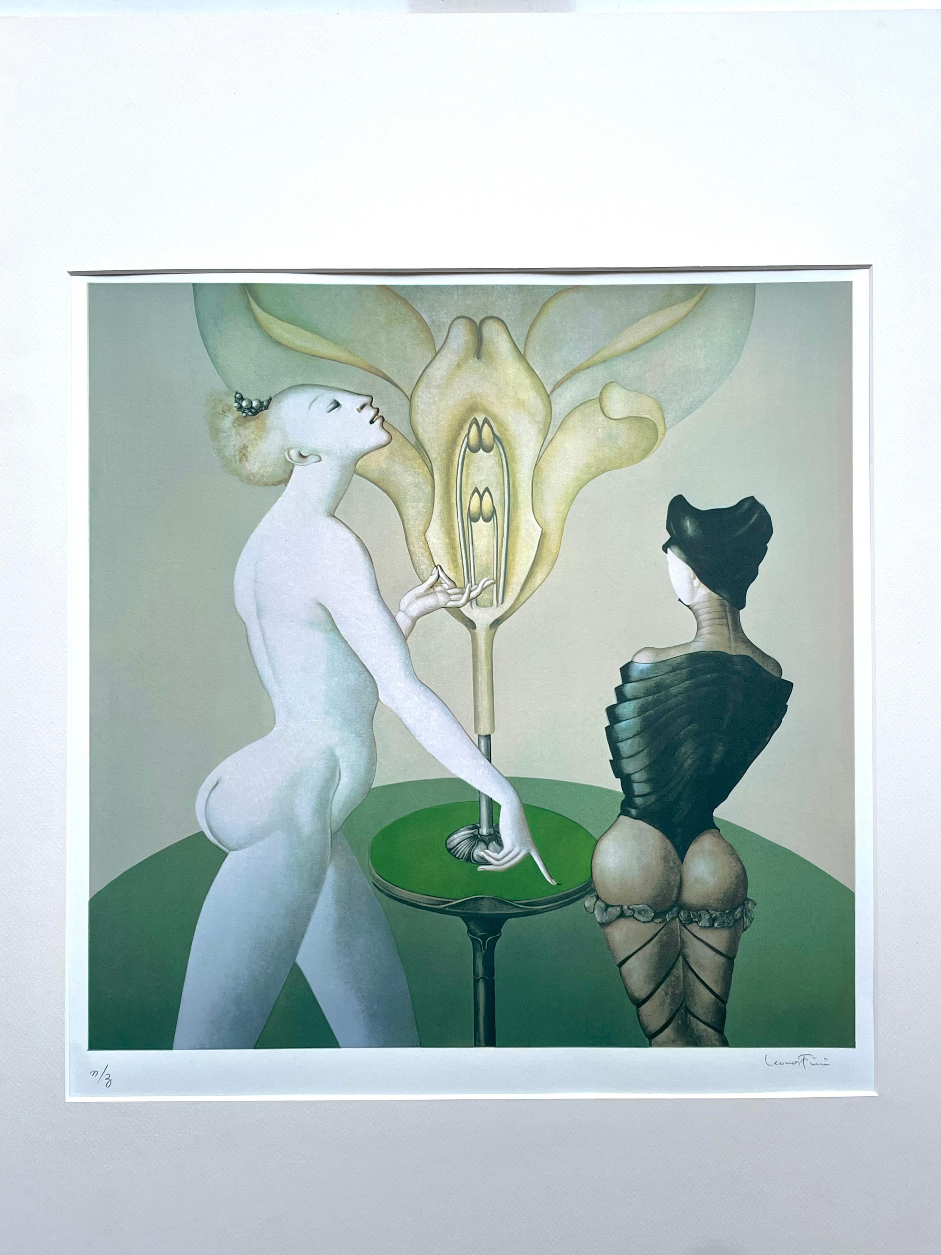 Leonor Fini, rara serigrafía original sobre papel Rives, hacia 1970 en venta 4